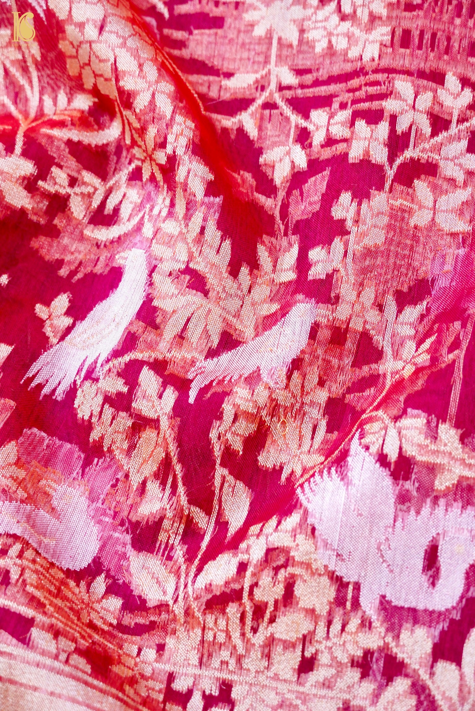 Handloom Kora Silk Banarasi Ektara Shikargah Dupatta