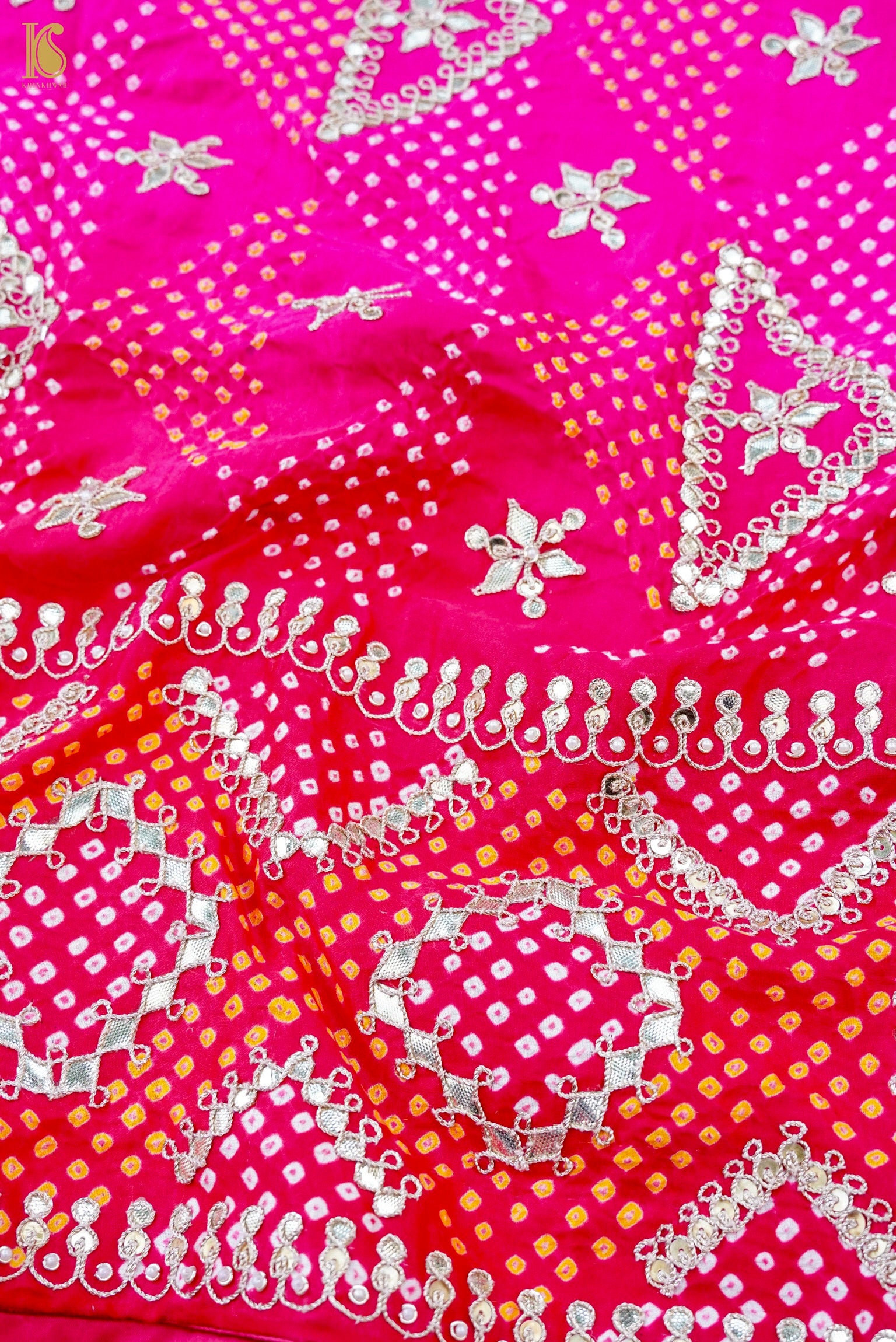 Gajji Silk Bandhani Gotta Patti Saree