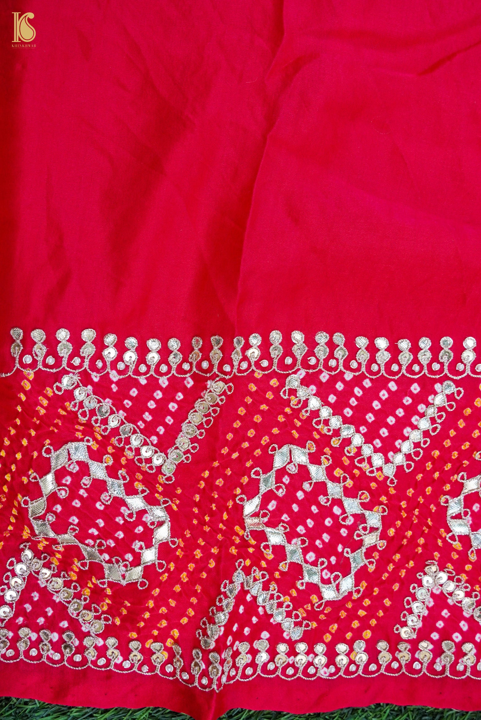 Gajji Silk Bandhani Gotta Patti Saree