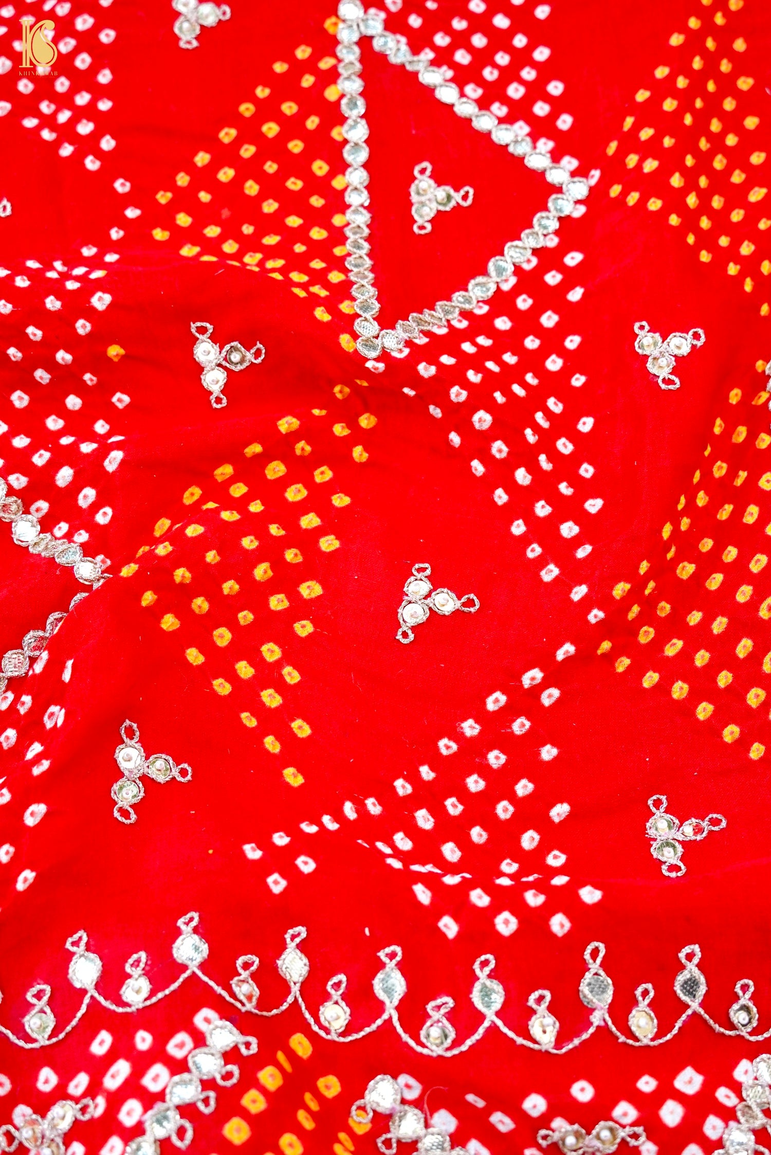Gajji Silk Bandhani Gotta Patti Saree