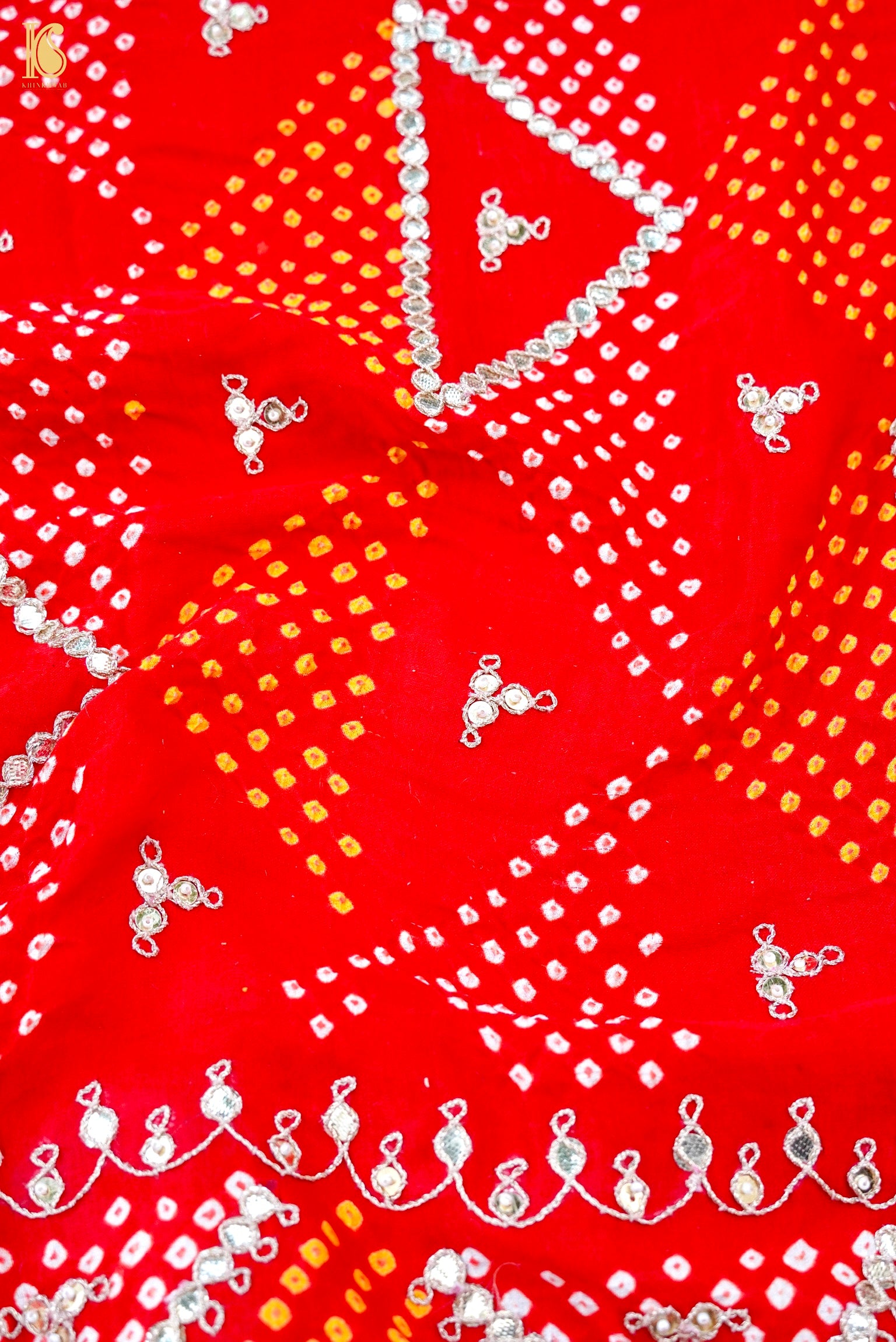 Gajji Silk Bandhani Gotta Patti Saree