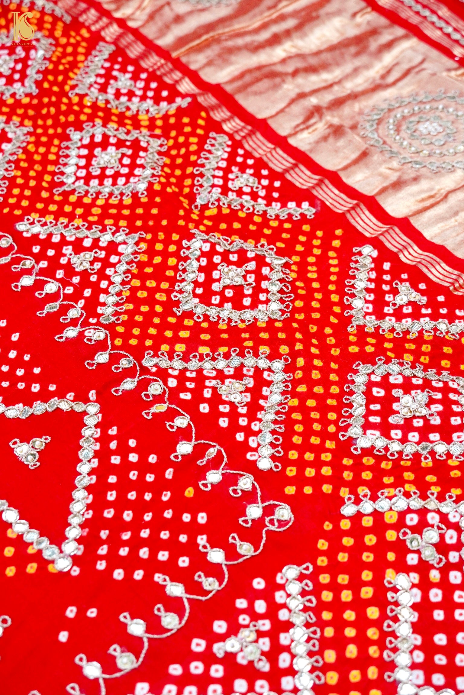 Gajji Silk Bandhani Gotta Patti Saree