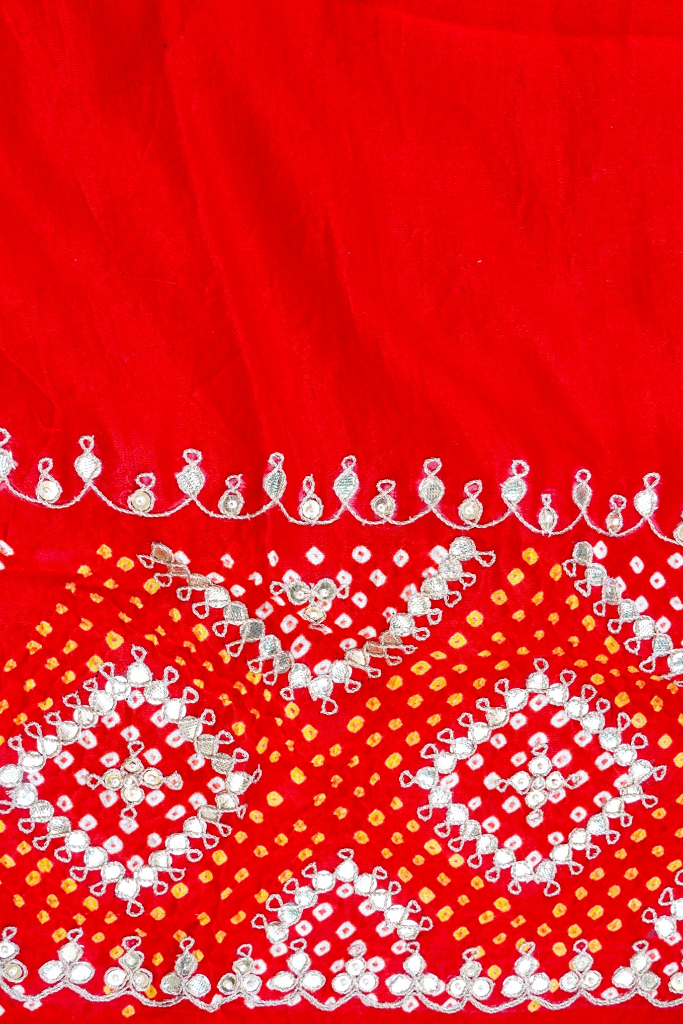 Gajji Silk Bandhani Gotta Patti Saree