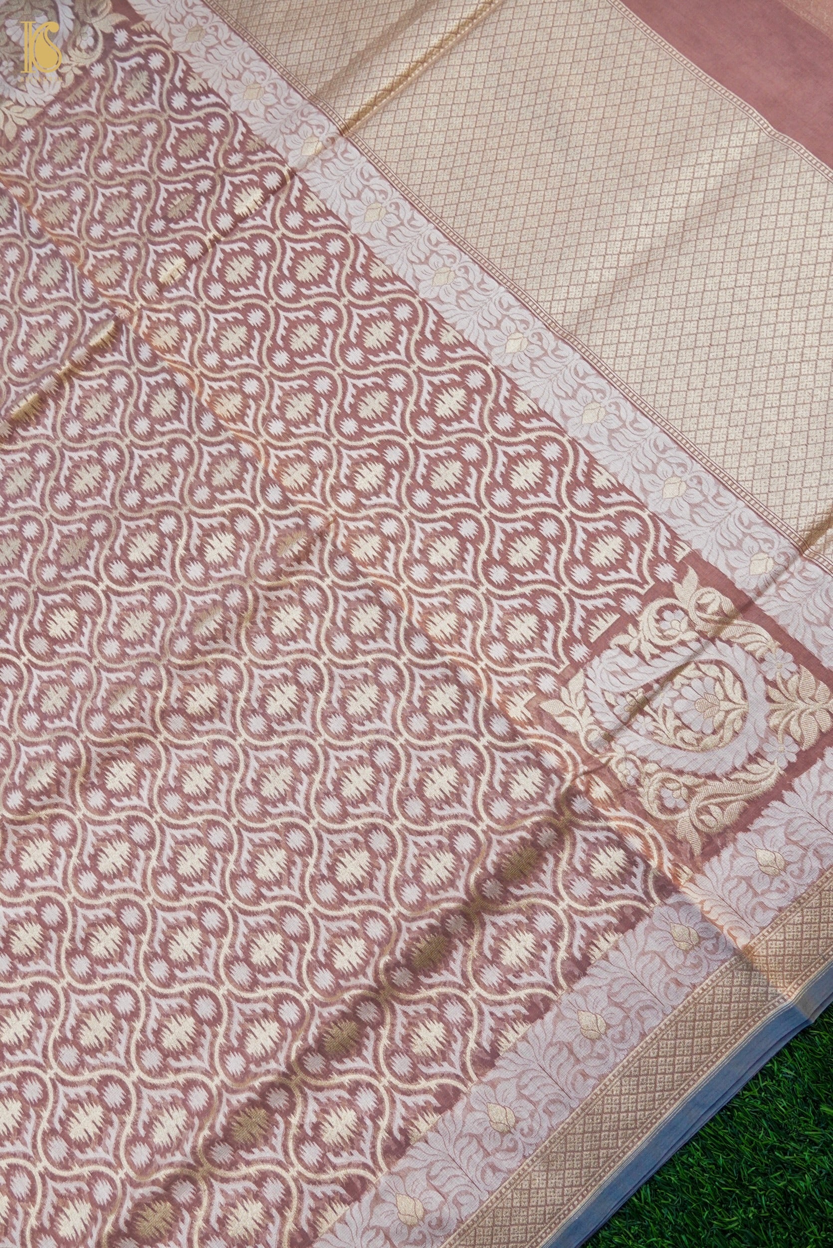 Handloom Kora Cotton Banarasi Resham Weave Saree