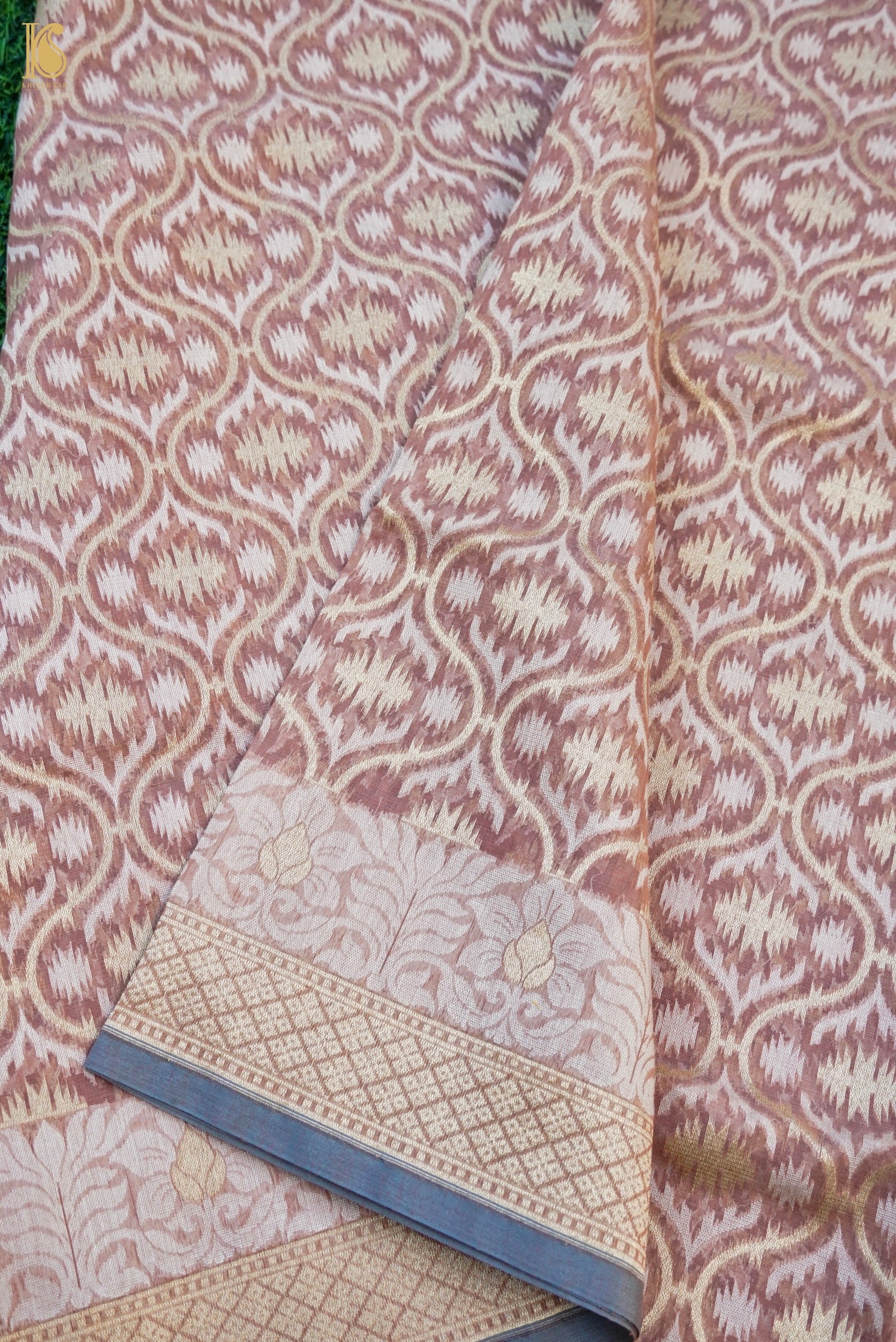 Handloom Kora Cotton Banarasi Resham Weave Saree