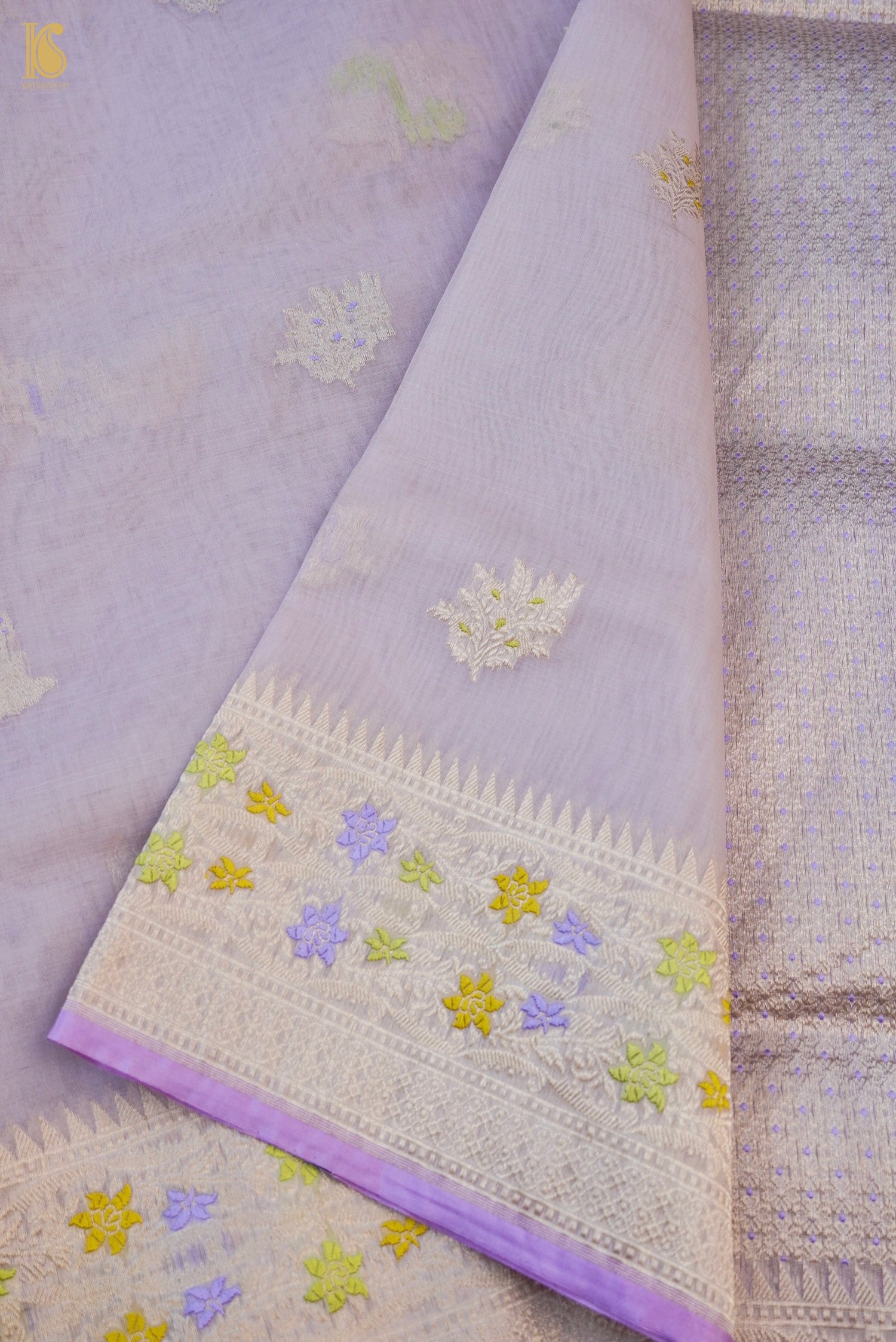 Handloom Banarasi Kora Silk Kadhua Saree