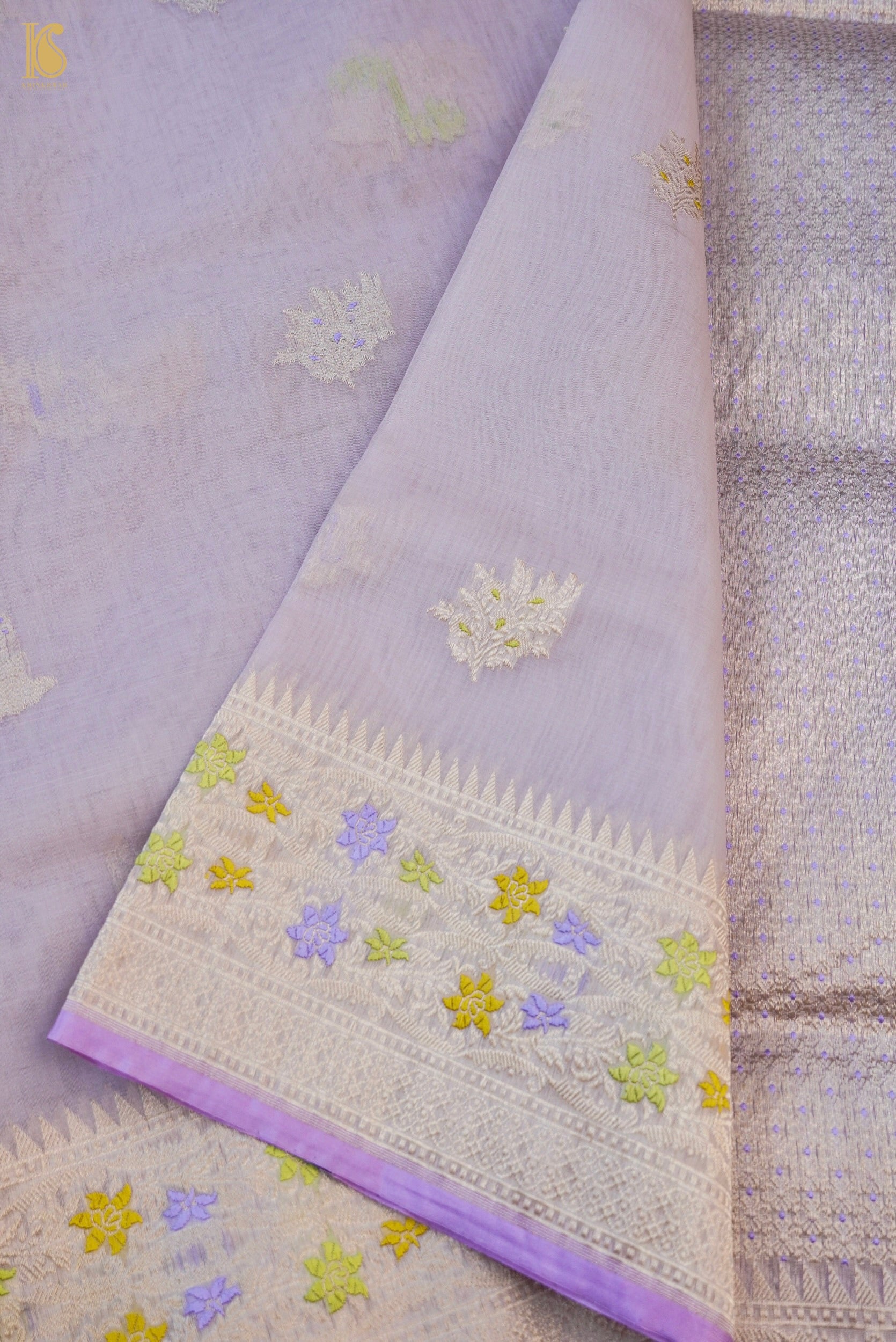 Handloom Banarasi Kora Silk Kadhua Saree