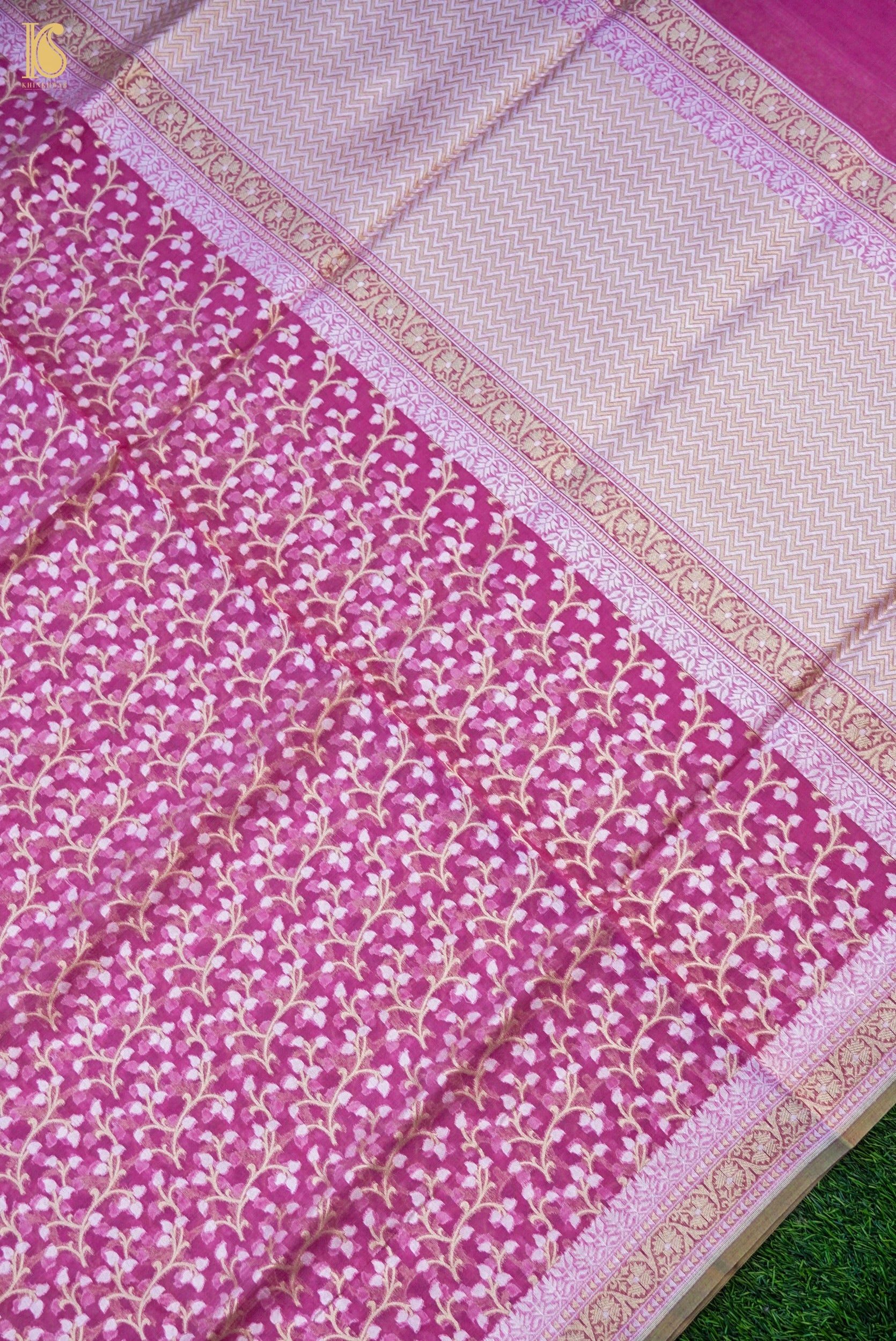 Handloom Kora Cotton Banarasi Resham Weave Saree