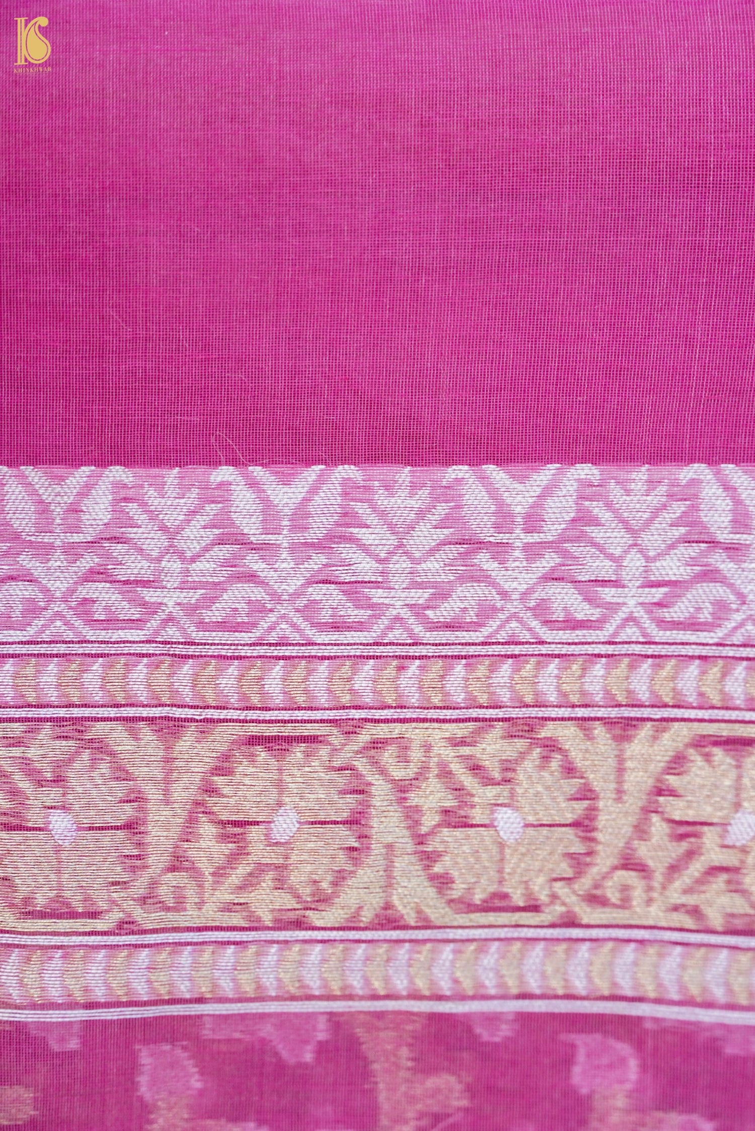 Handloom Kora Cotton Banarasi Resham Weave Saree