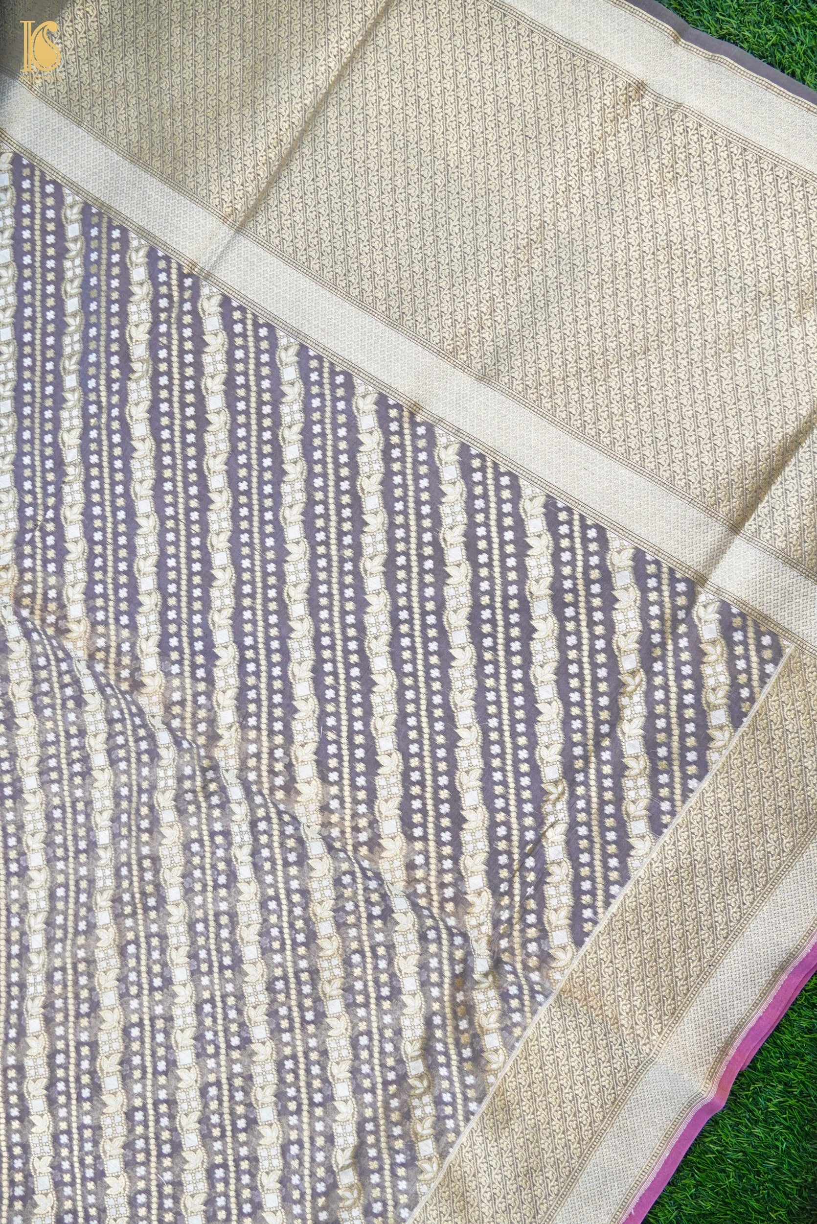 Handloom Kora Cotton Banarasi Resham Weave Saree
