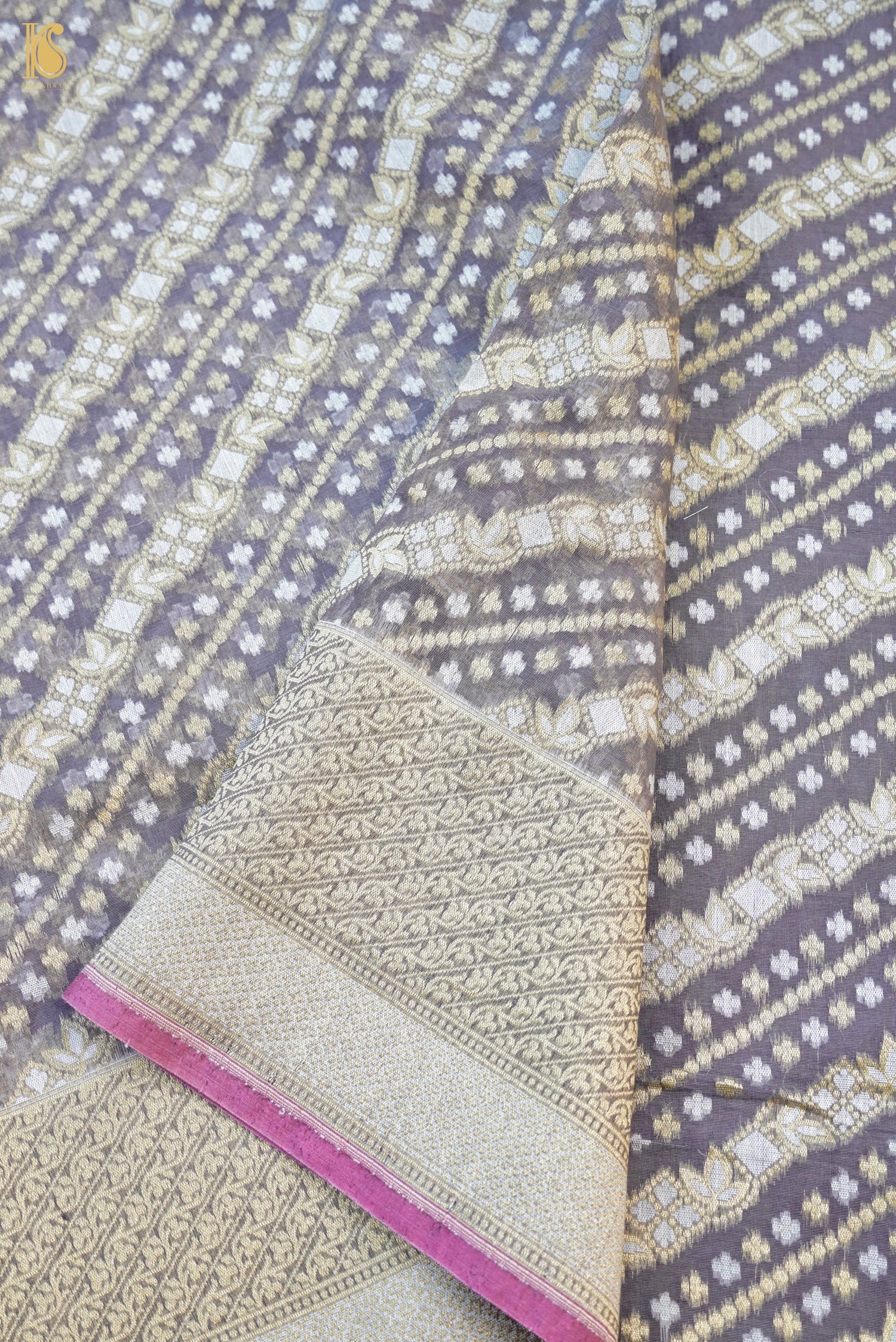 Handloom Kora Cotton Banarasi Resham Weave Saree