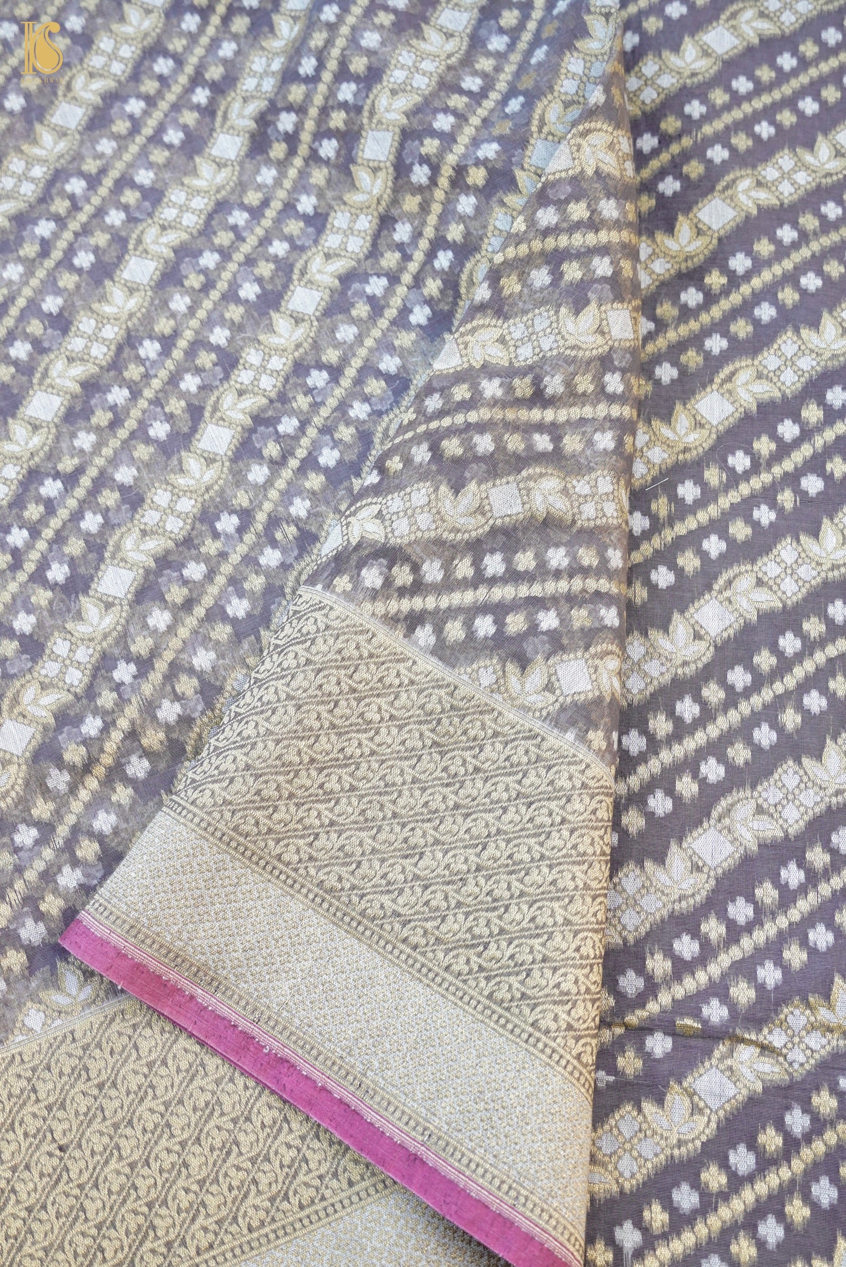 Handloom Kora Cotton Banarasi Resham Weave Saree