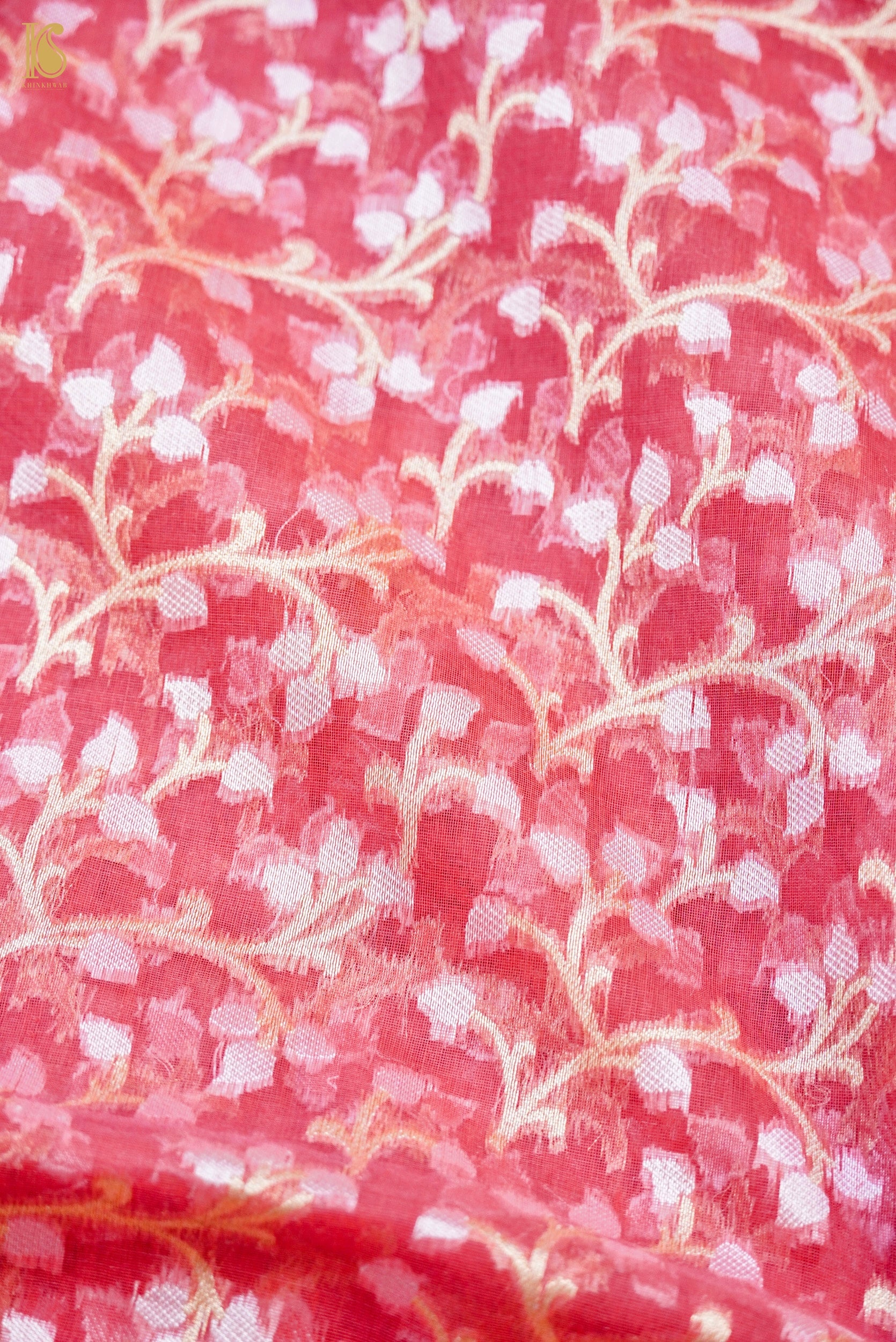 Handloom Kora Cotton Banarasi Resham Weave Saree