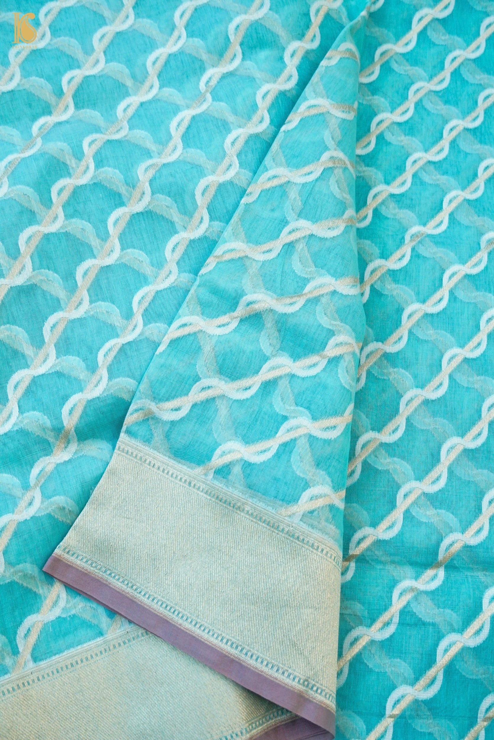 Handloom Kora Cotton Banarasi Resham Weave Saree