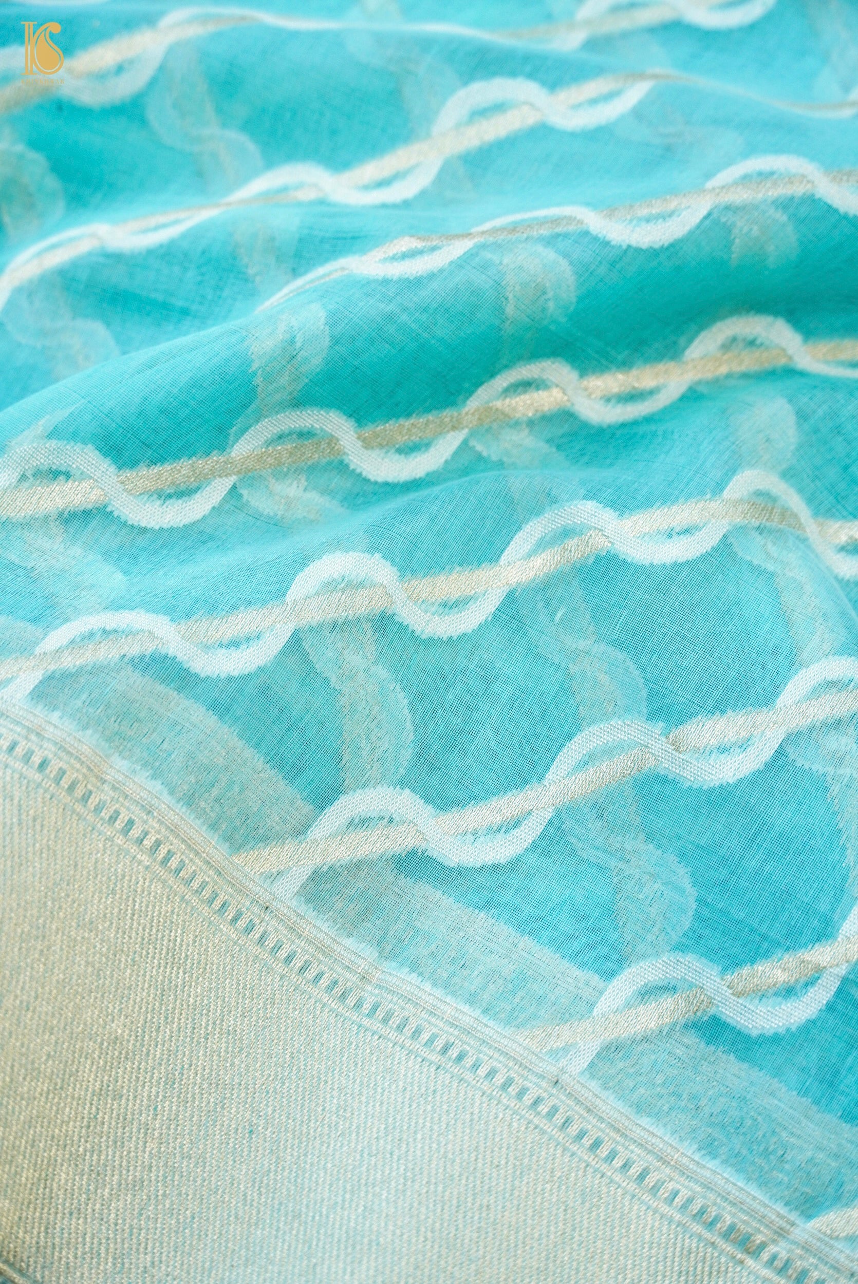 Handloom Kora Cotton Banarasi Resham Weave Saree