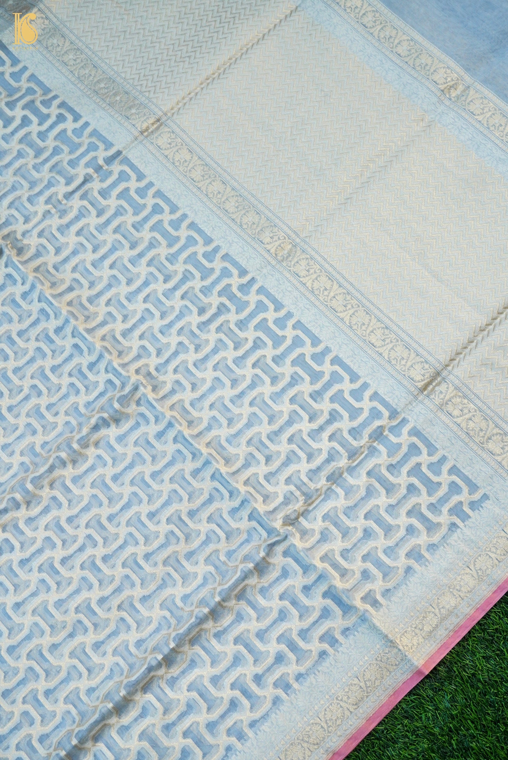 Handloom Kora Cotton Banarasi Resham Weave Saree