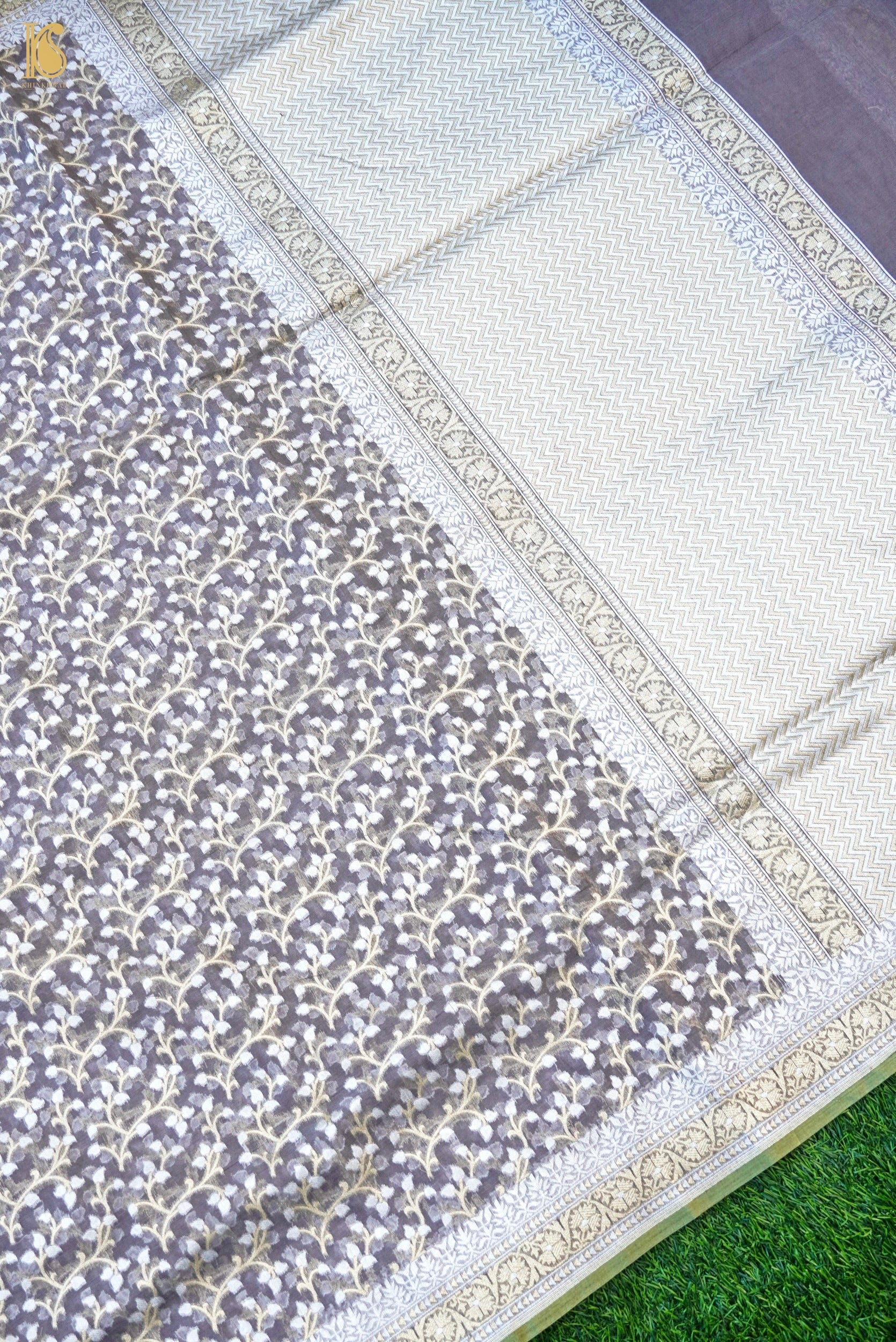 Handloom Kora Cotton Banarasi Resham Weave Saree