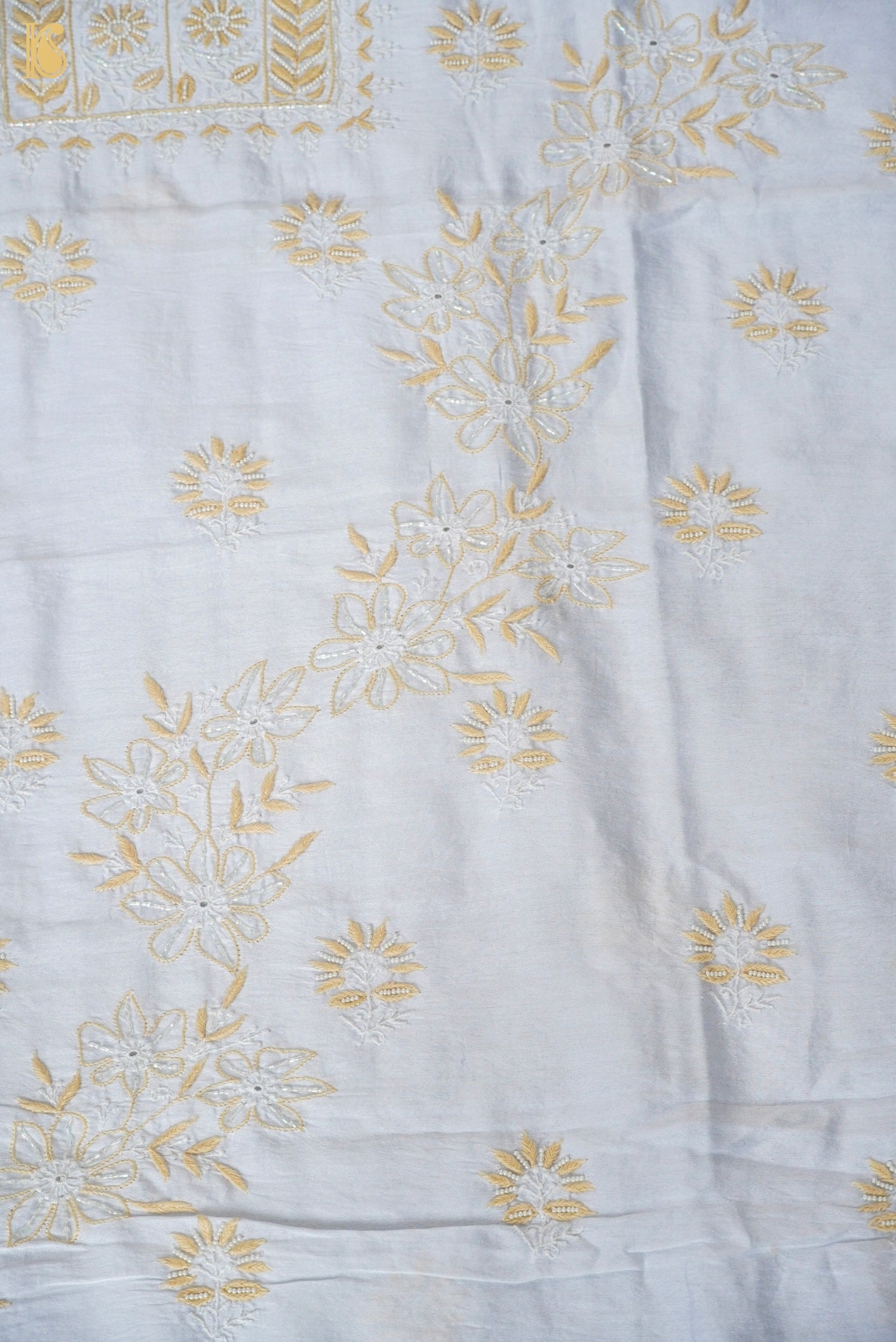 Chikankari Pure Chanderi Silk Suit Set