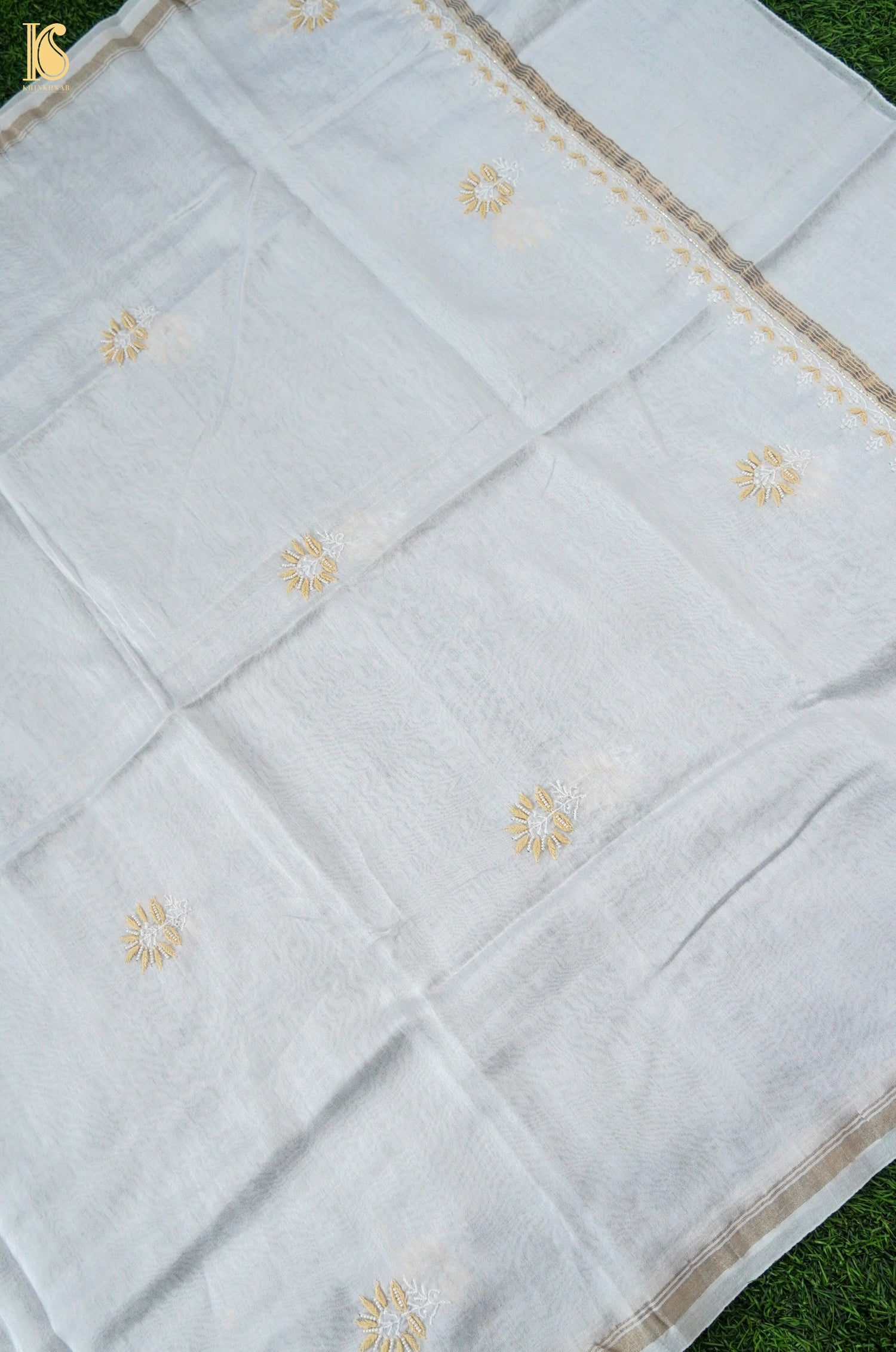 Chikankari Pure Chanderi Silk Suit Set