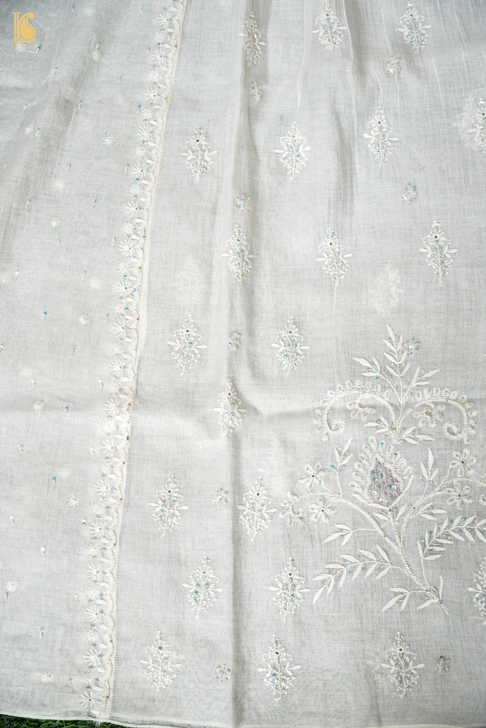 Chikankari Pure Chanderi Silk Suit Set