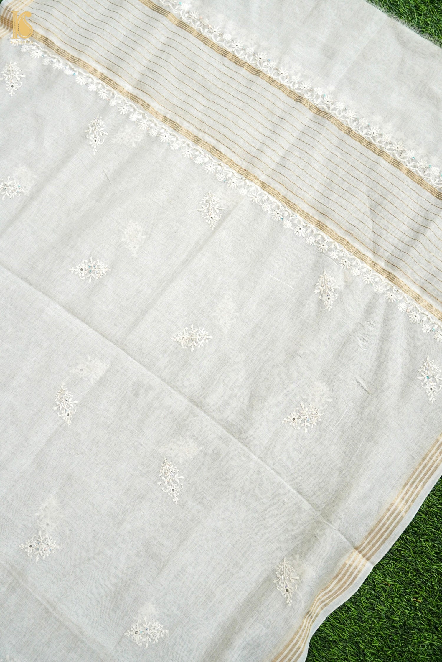 Chikankari Pure Chanderi Silk Suit Set