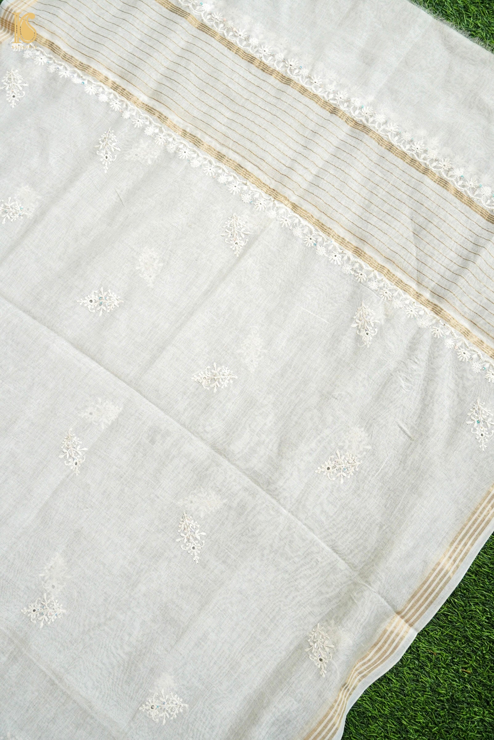 Chikankari Pure Chanderi Silk Suit Set