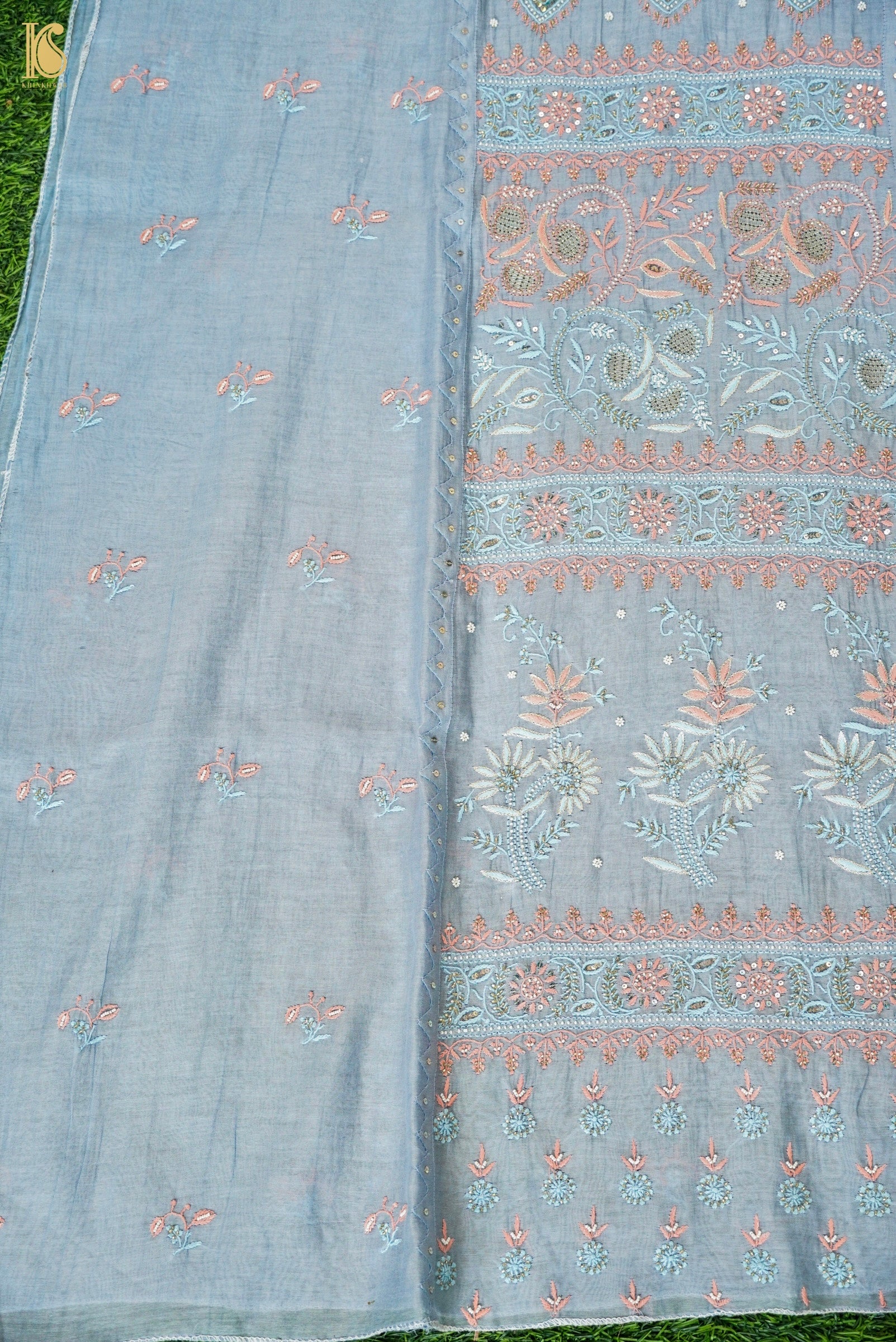 Chikankari Pure Mal Chanderi Suit Set