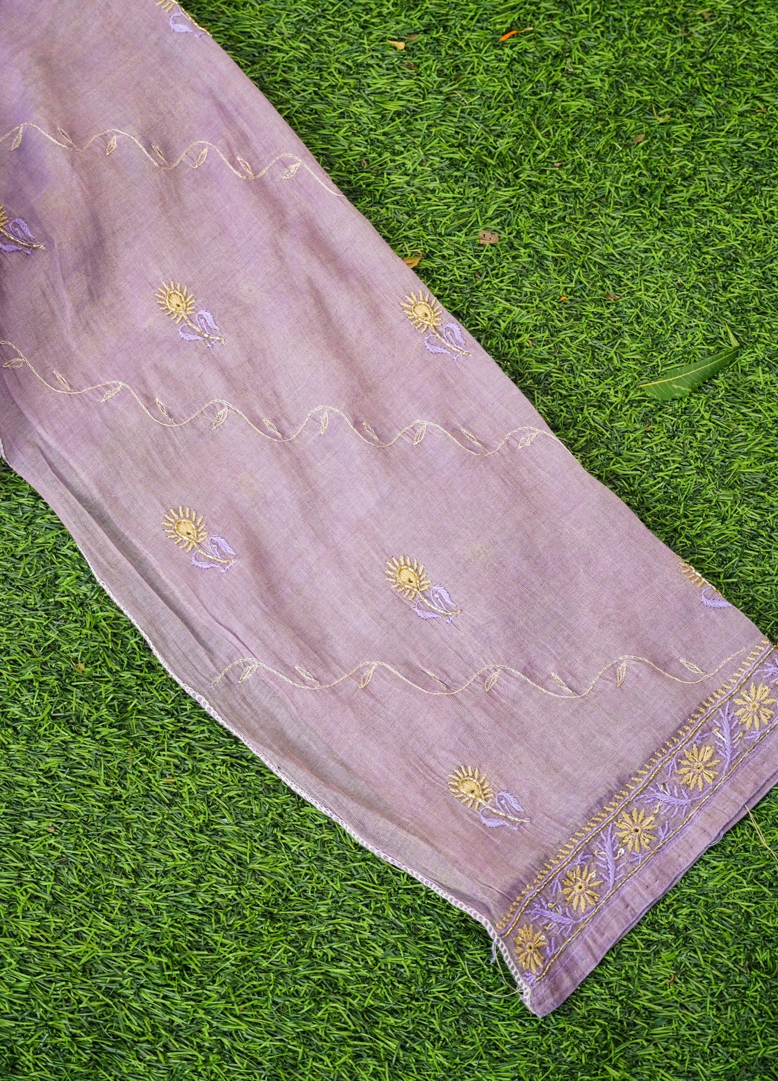 Chikankari Pure Tissue Chanderi Silk Suit Set
