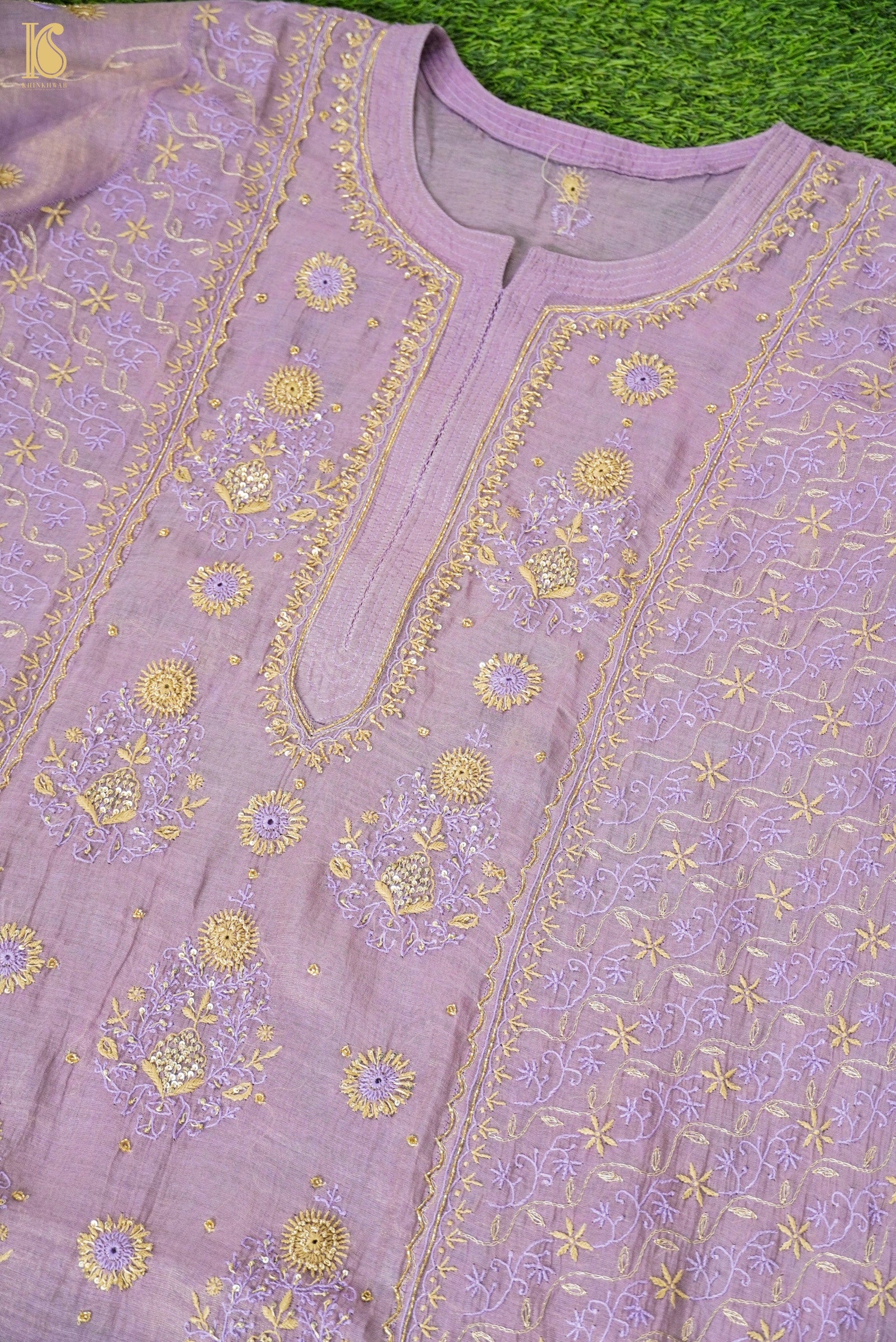 Chikankari Pure Tissue Chanderi Silk Suit Set