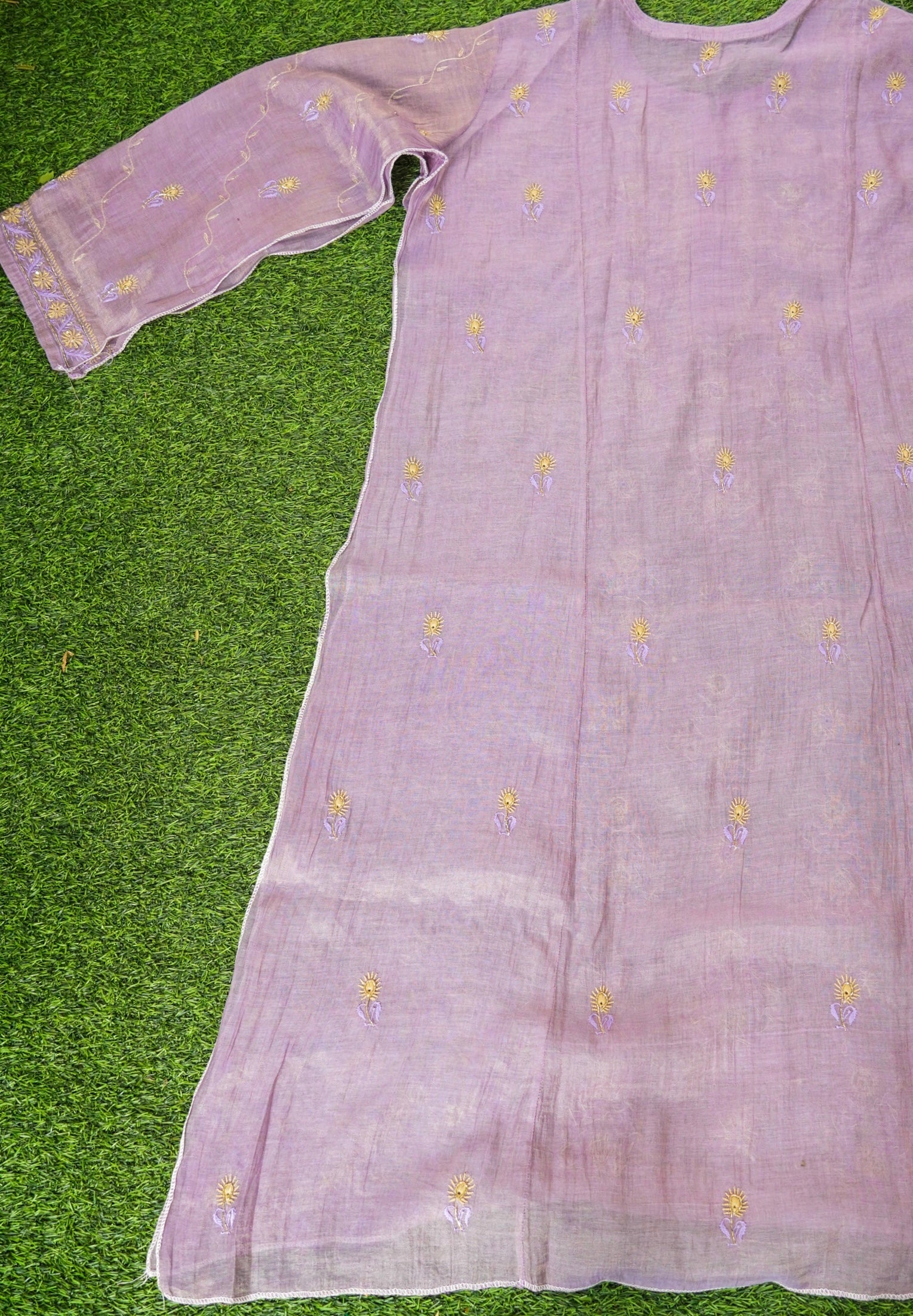 Chikankari Pure Tissue Chanderi Silk Suit Set