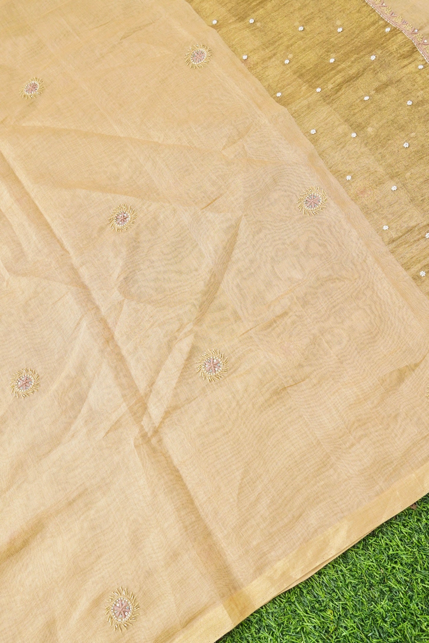 Chikankari Pure Tissue Chanderi Silk Suit Set