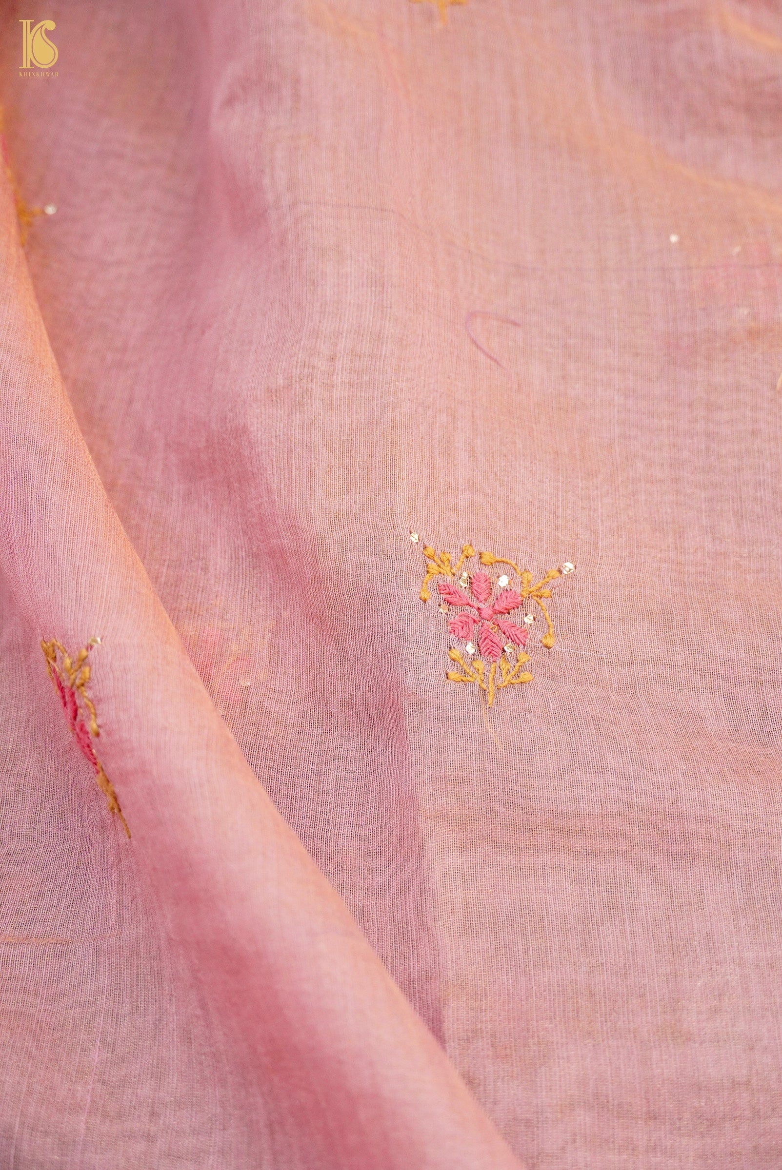 Chikankari Pure Tissue Chanderi Saree