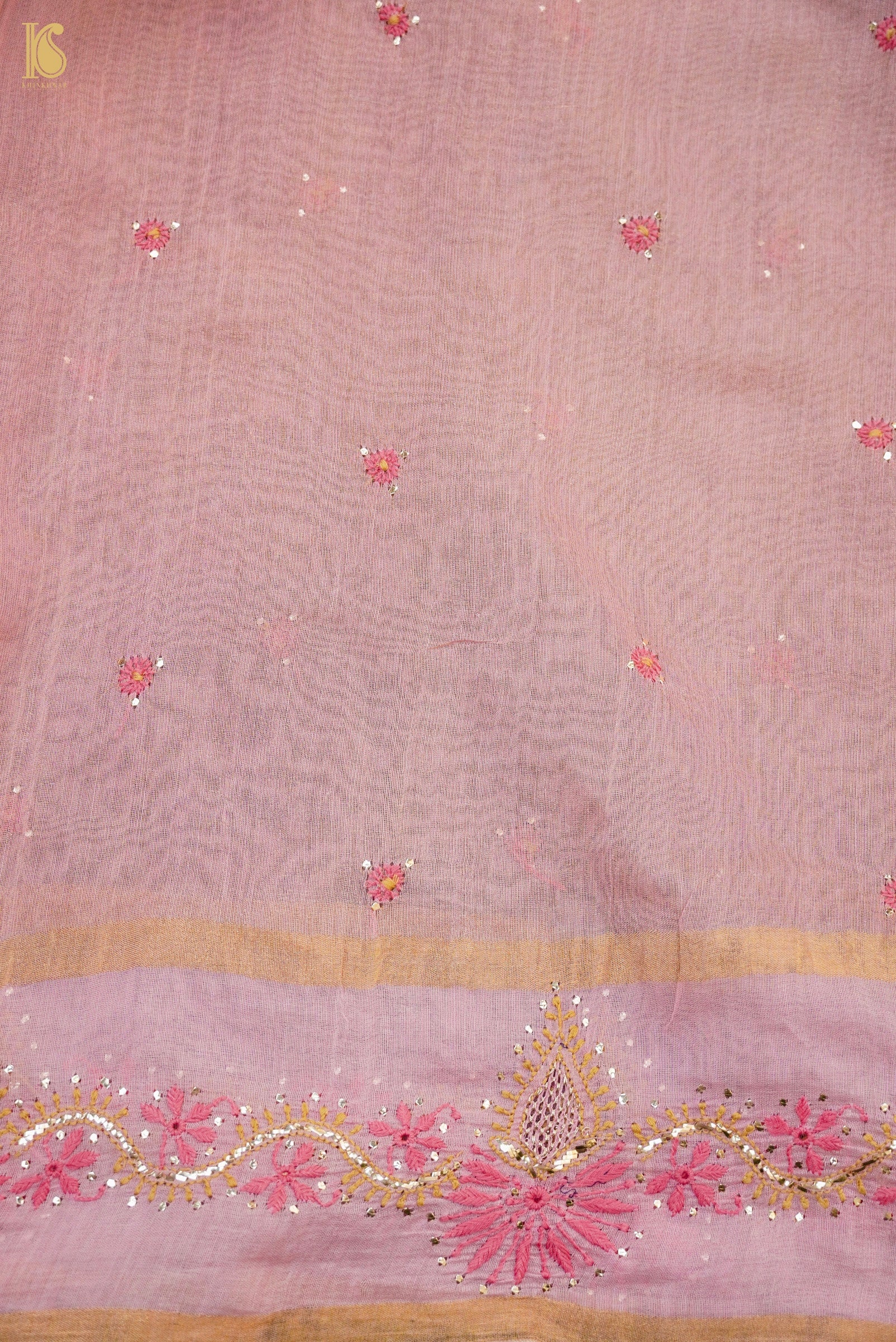 Chikankari Pure Tissue Chanderi Saree