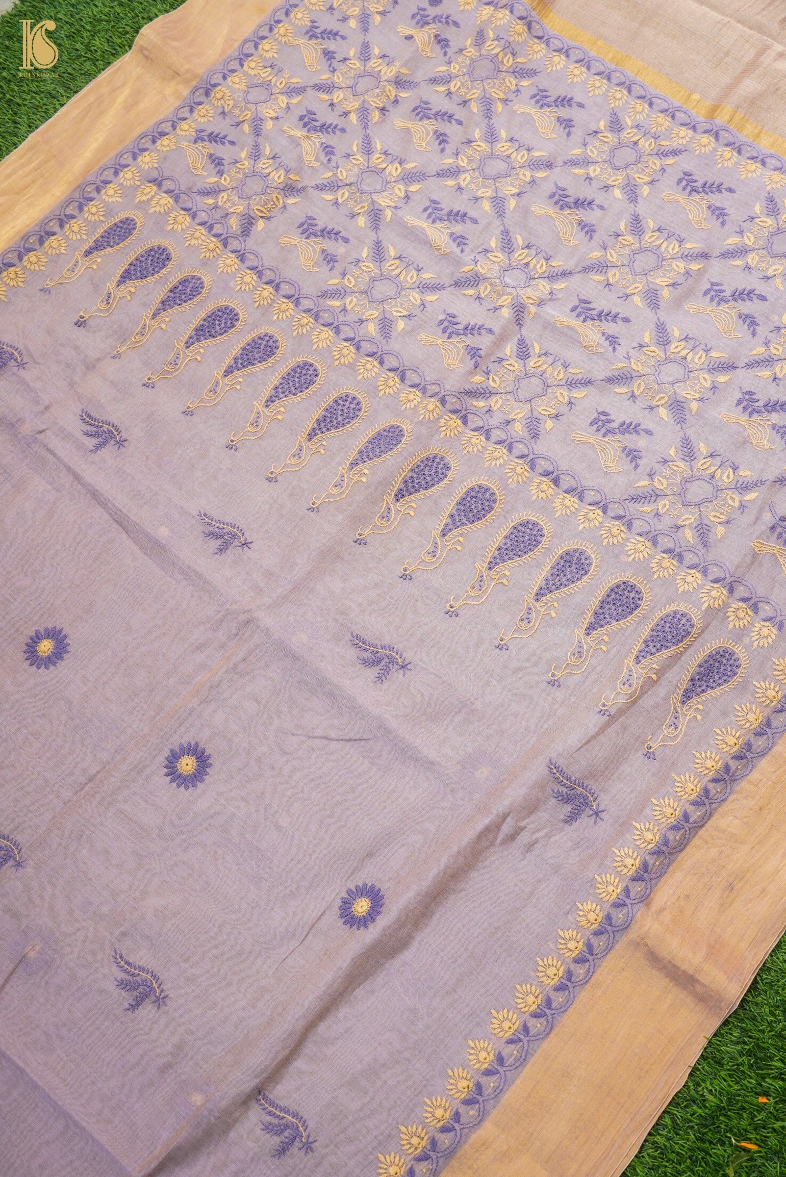 Chikankari Pure Tissue Chanderi Saree