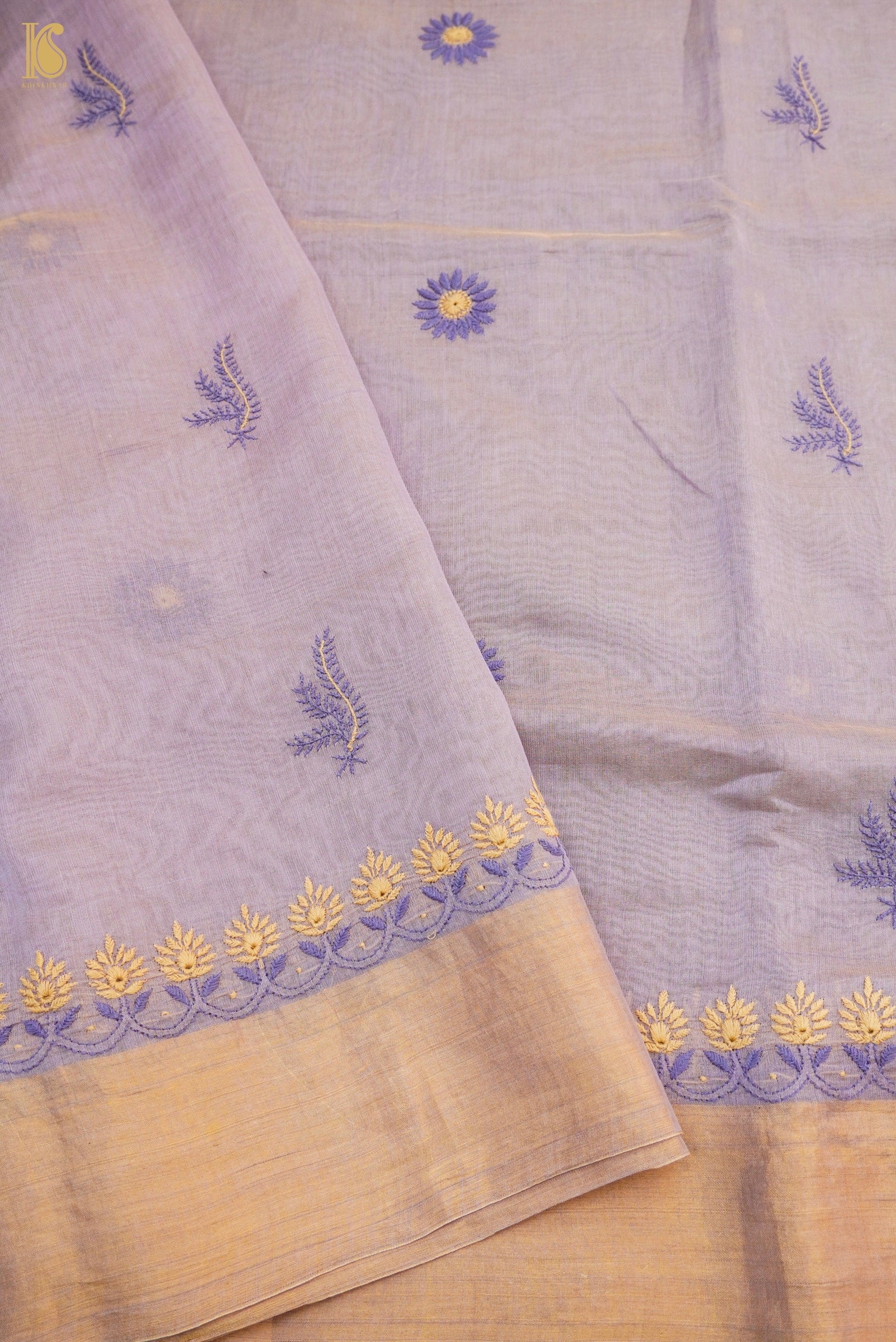 Chikankari Pure Tissue Chanderi Saree