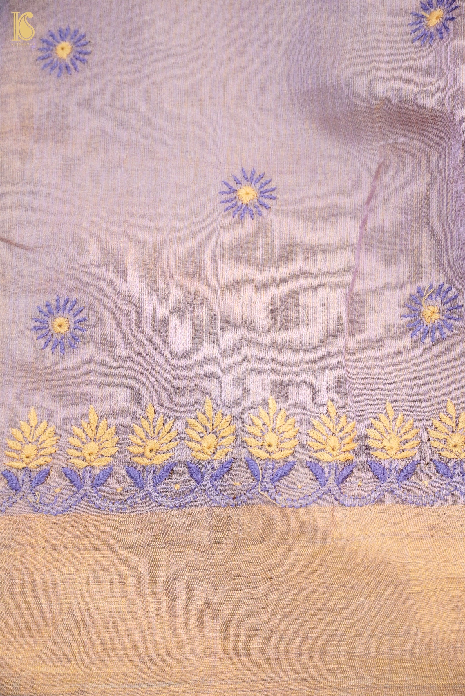 Chikankari Pure Tissue Chanderi Saree