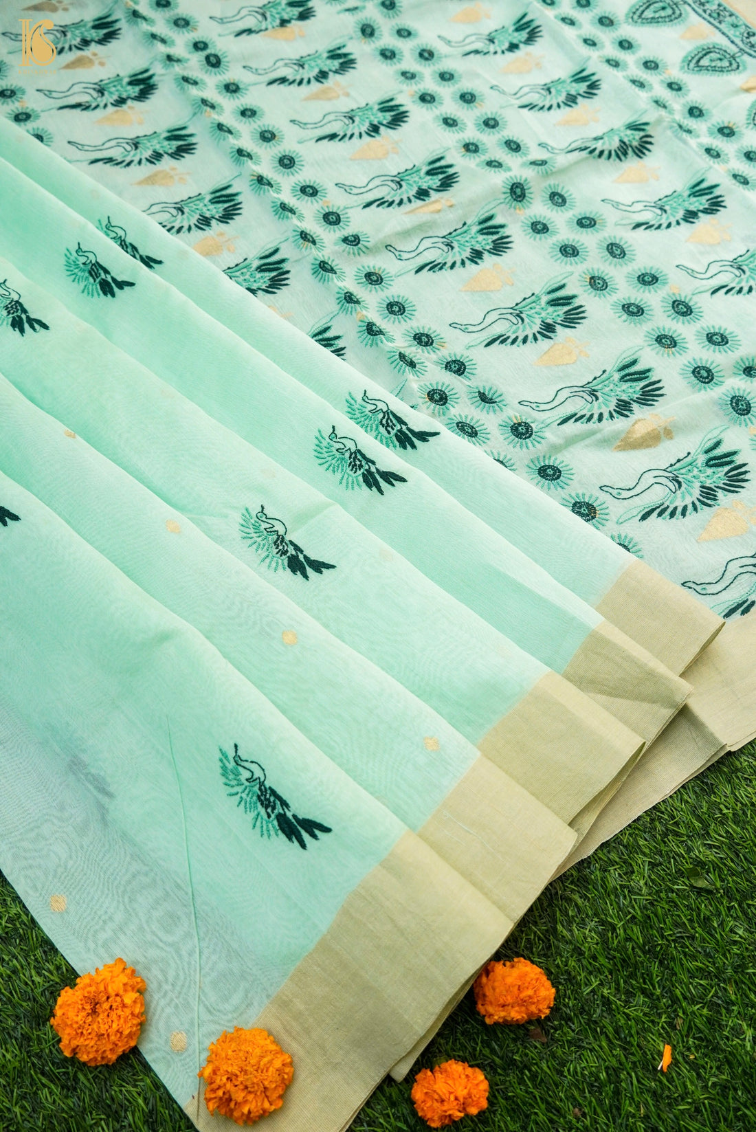 Chikankari Pure Chanderi Saree