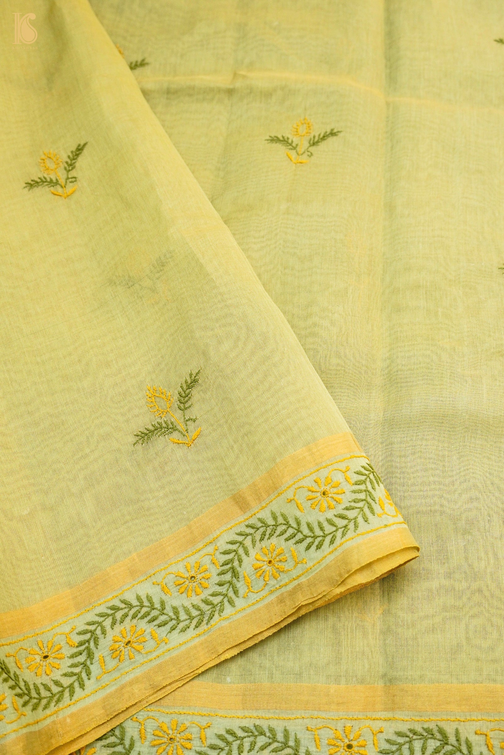 Chikankari Pure Tissue Chanderi Saree