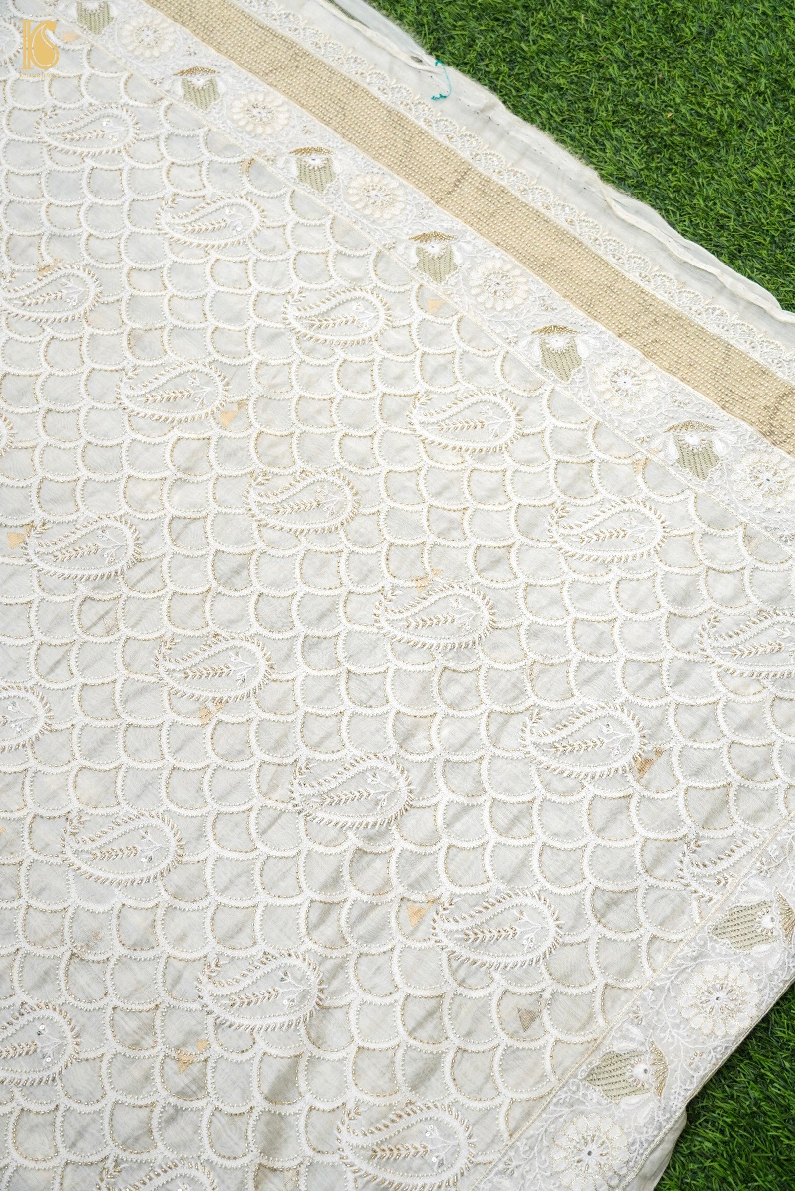 Chikankari Pure Chanderi Saree