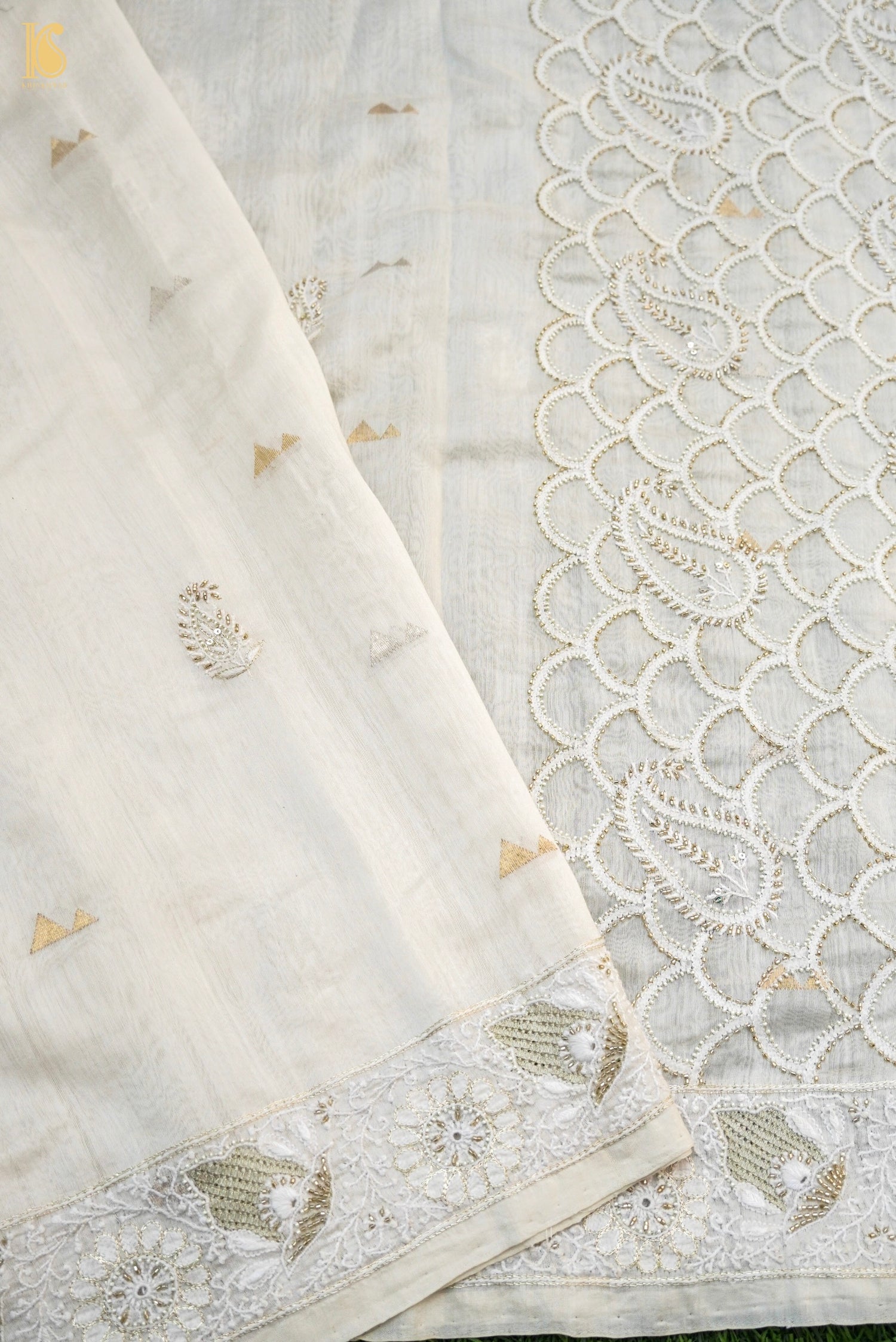 Chikankari Pure Chanderi Saree