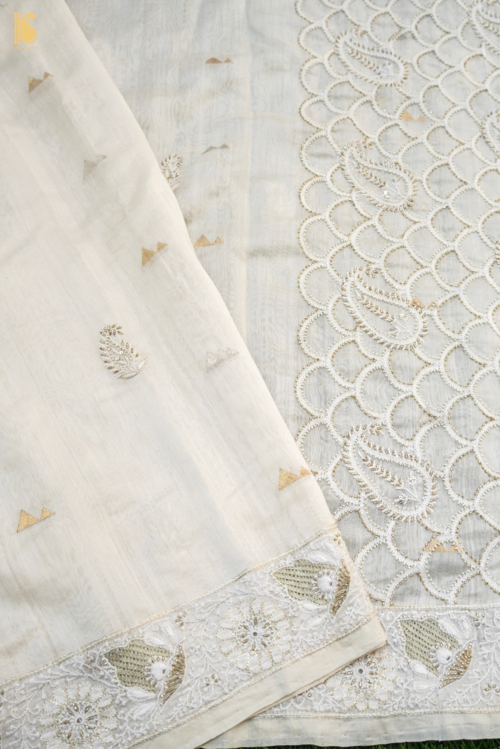 Chikankari Pure Chanderi Saree