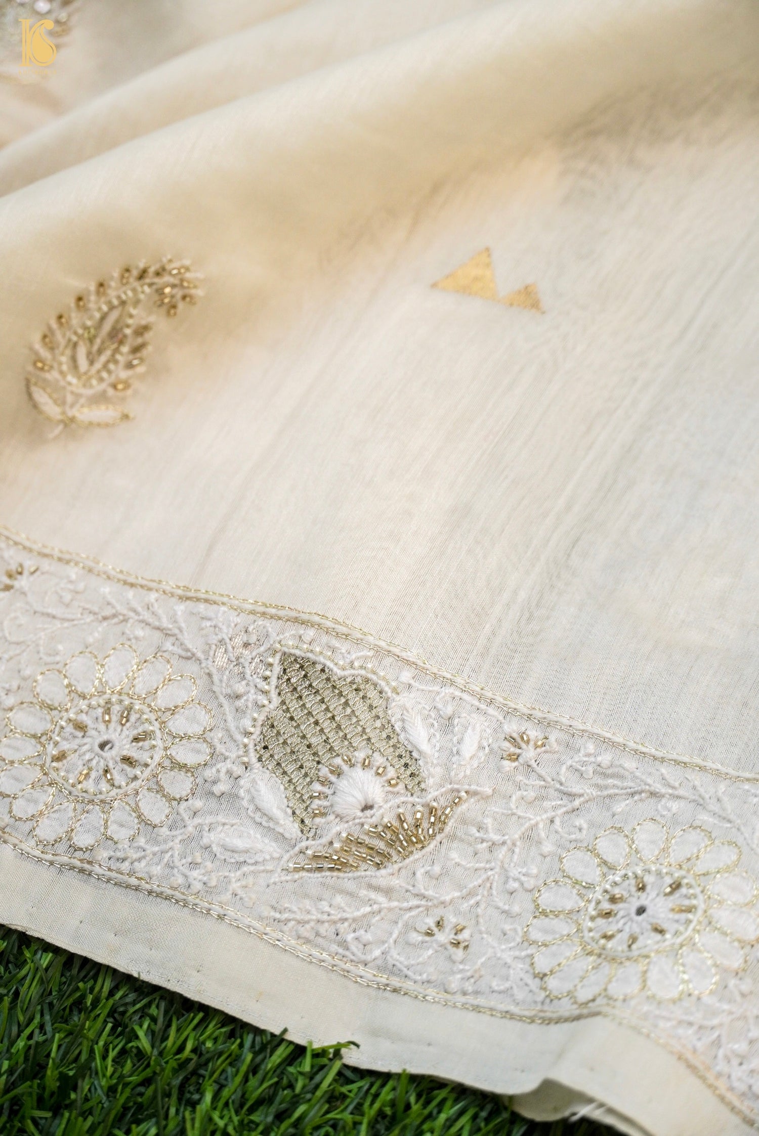 Chikankari Pure Chanderi Saree