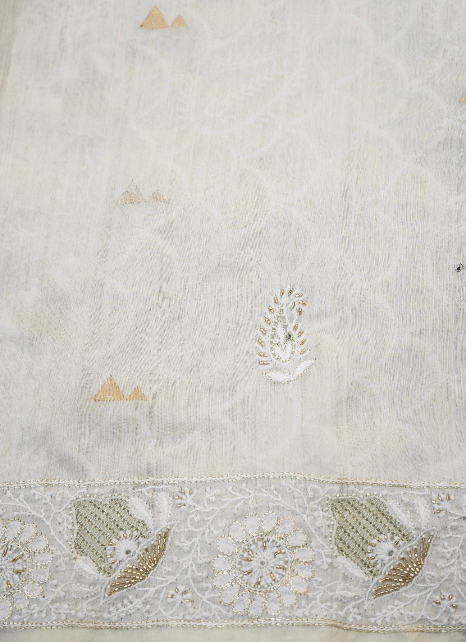 Chikankari Pure Chanderi Saree
