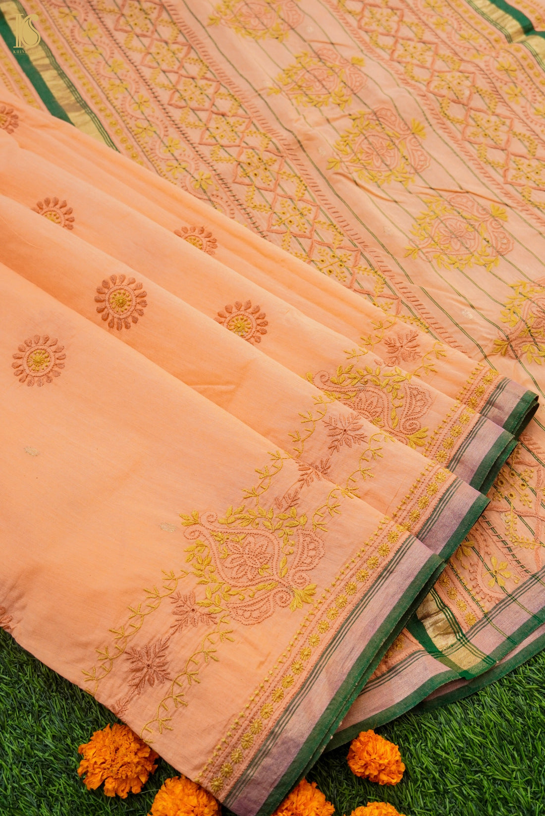 Chikankari Pure Chanderi Saree