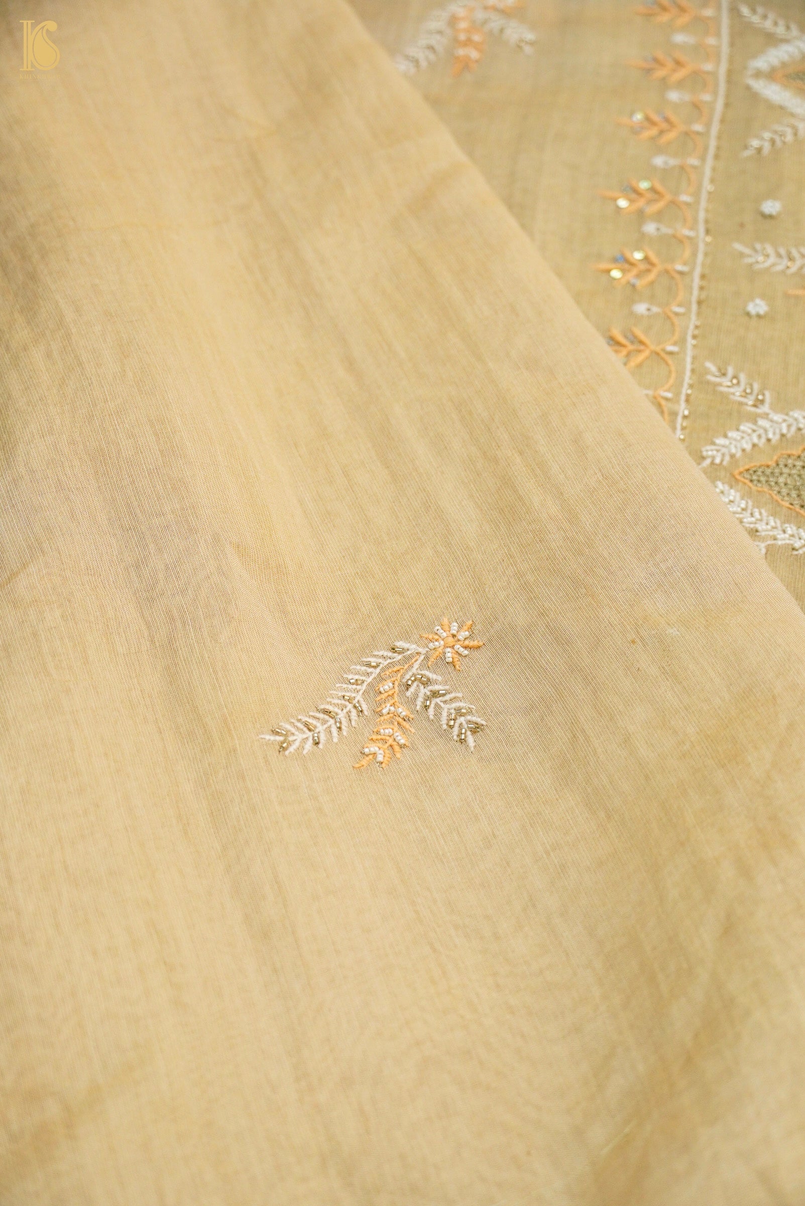 Chikankari Pure Tissue Chanderi Saree