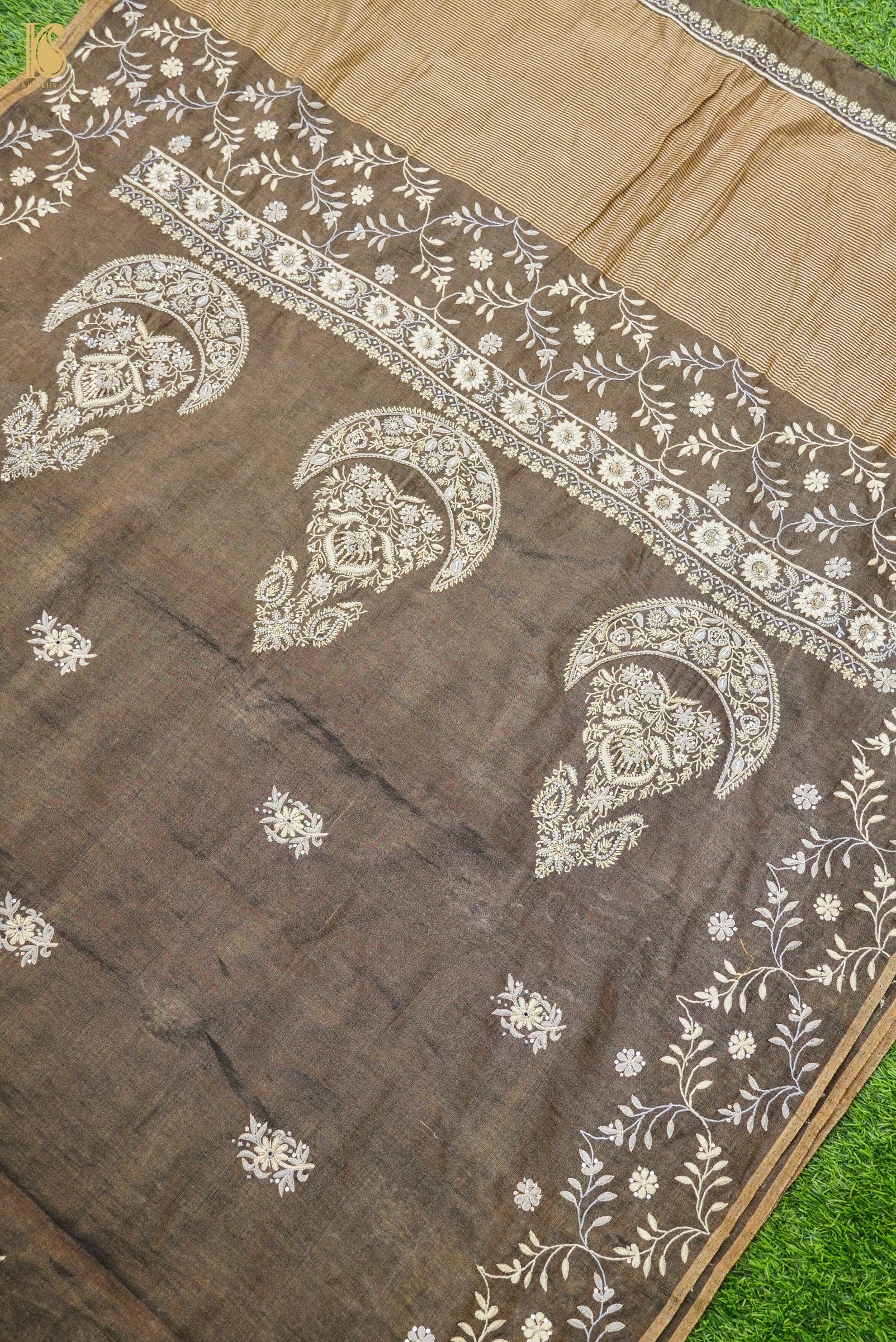 Chikankari Pure Tissue Chanderi Saree