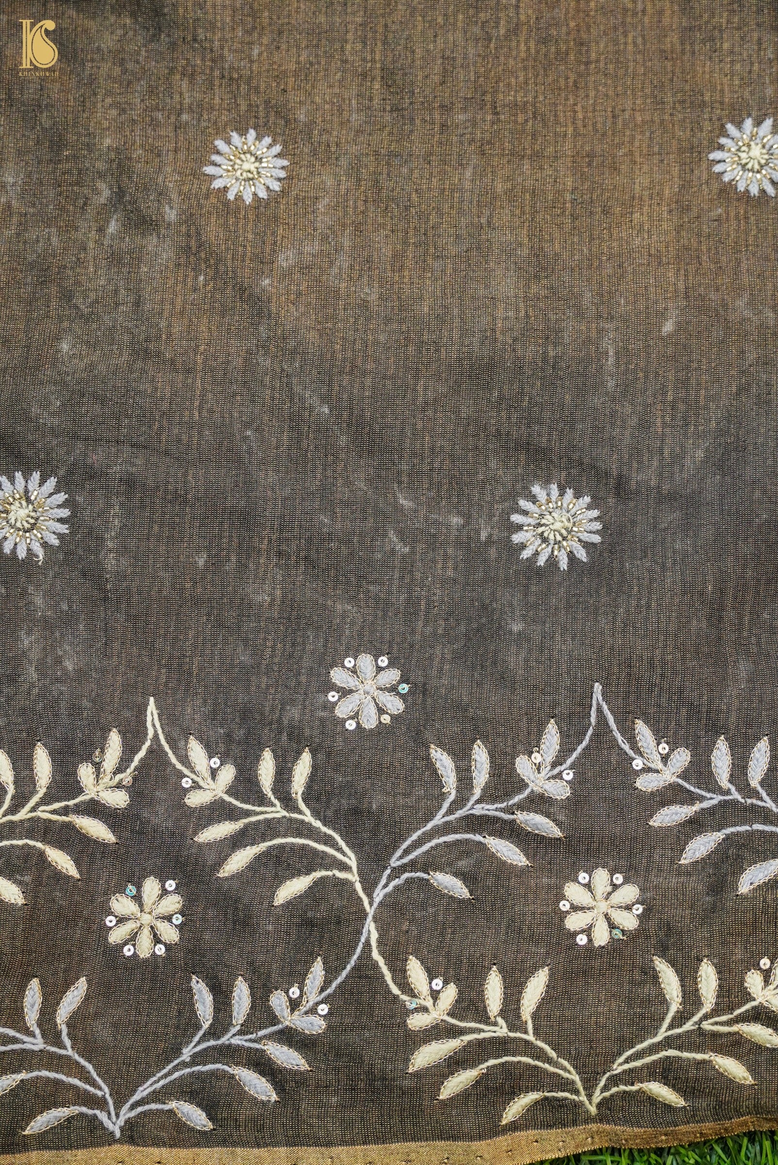 Chikankari Pure Tissue Chanderi Saree