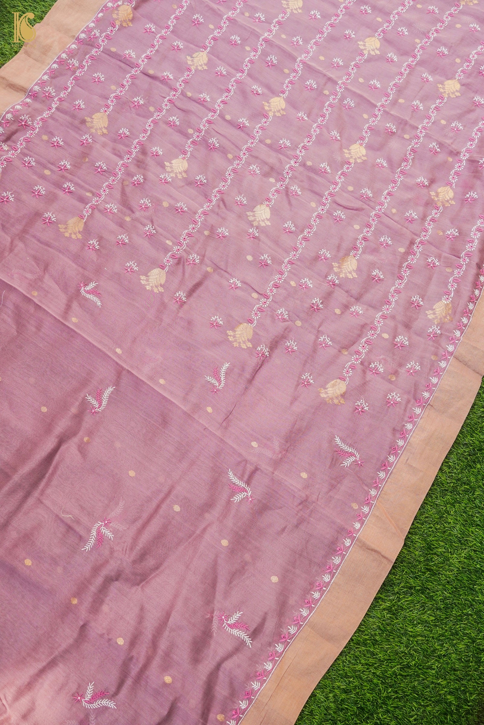 Chikankari Pure Chanderi Saree