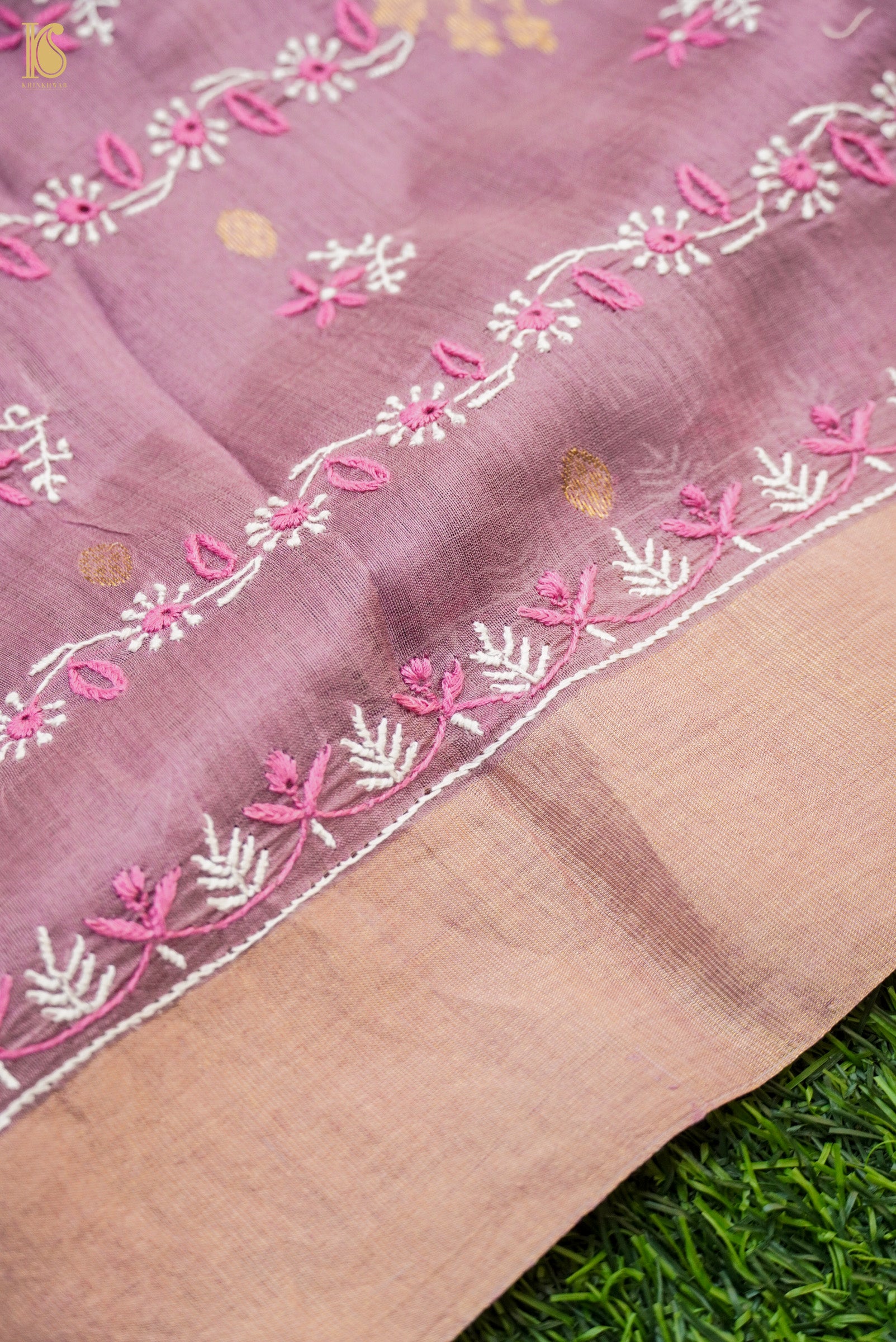 Chikankari Pure Chanderi Saree