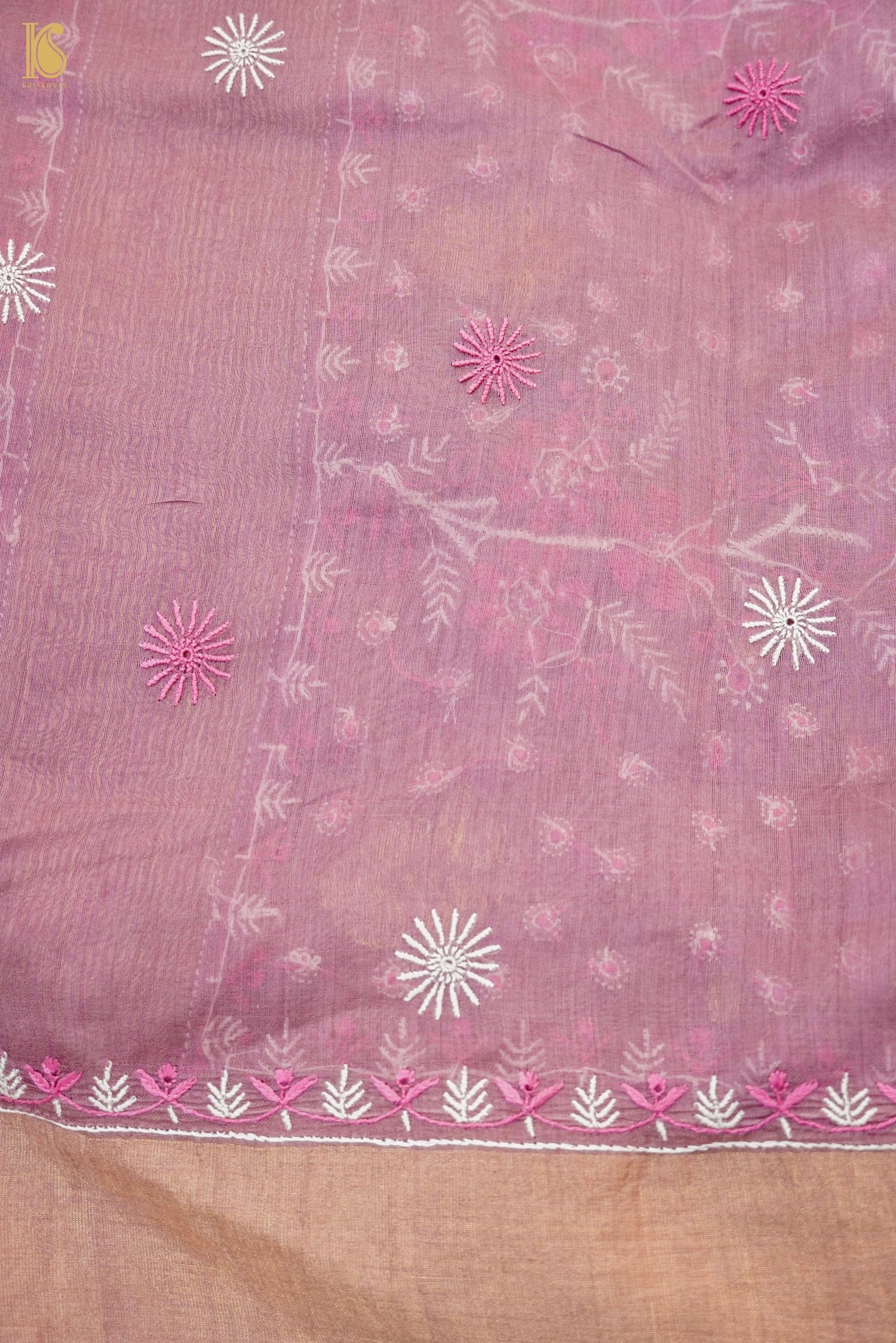 Chikankari Pure Chanderi Saree